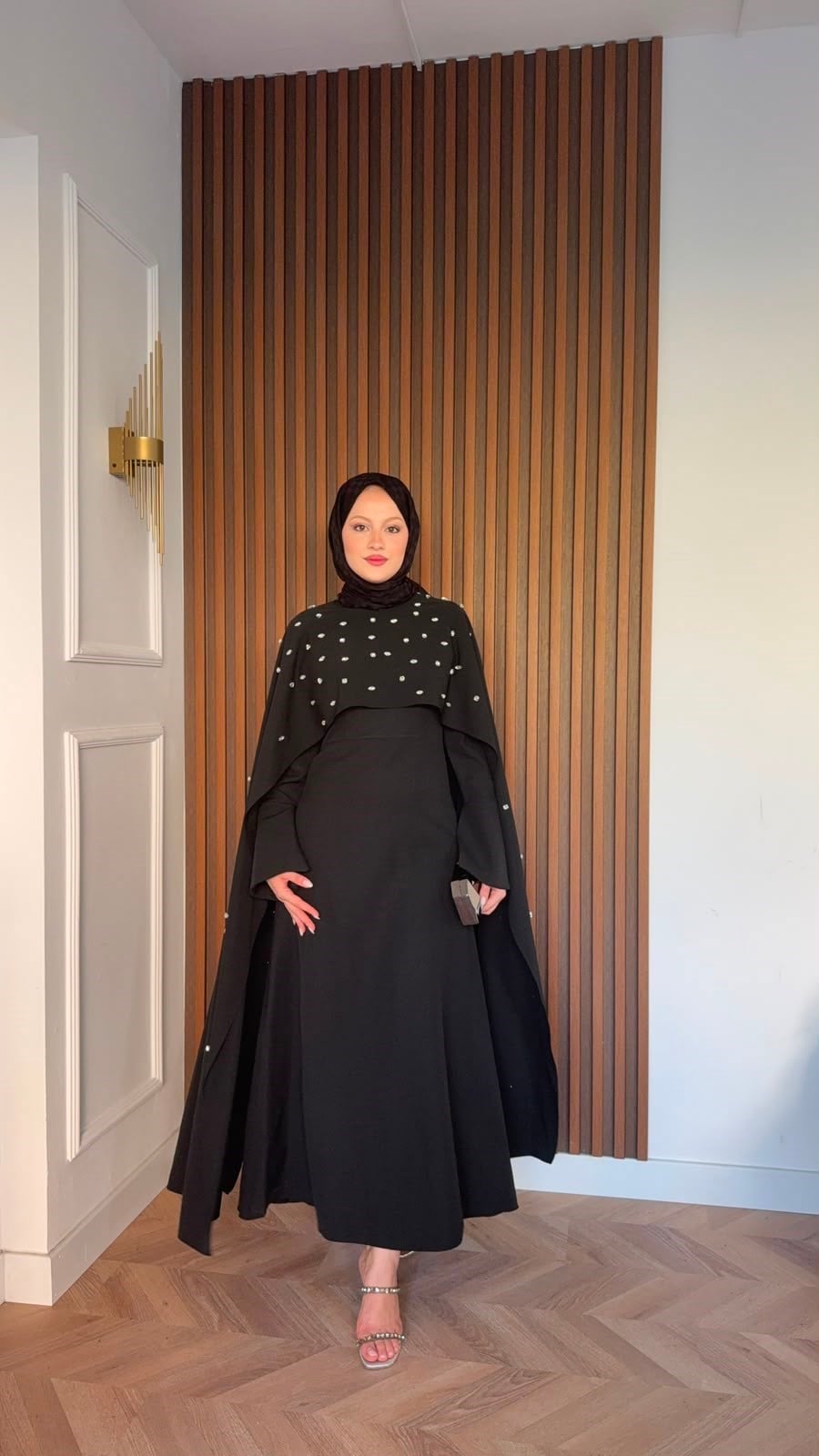 MEYSADESIGN ELBİSELER Yandan Önden Taşlı Abiye Siyah