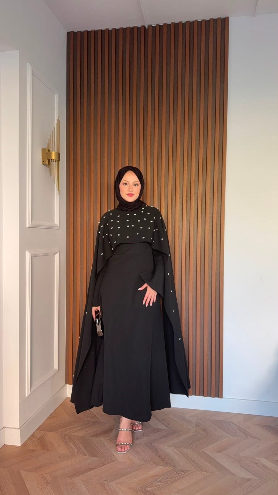MEYSADESIGN ELBİSELER Yandan Önden Taşlı Abiye Siyah