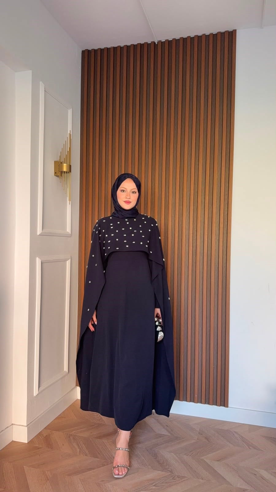 MEYSADESIGN ELBİSELER Yandan Önden Taşlı Abiye Lacivert