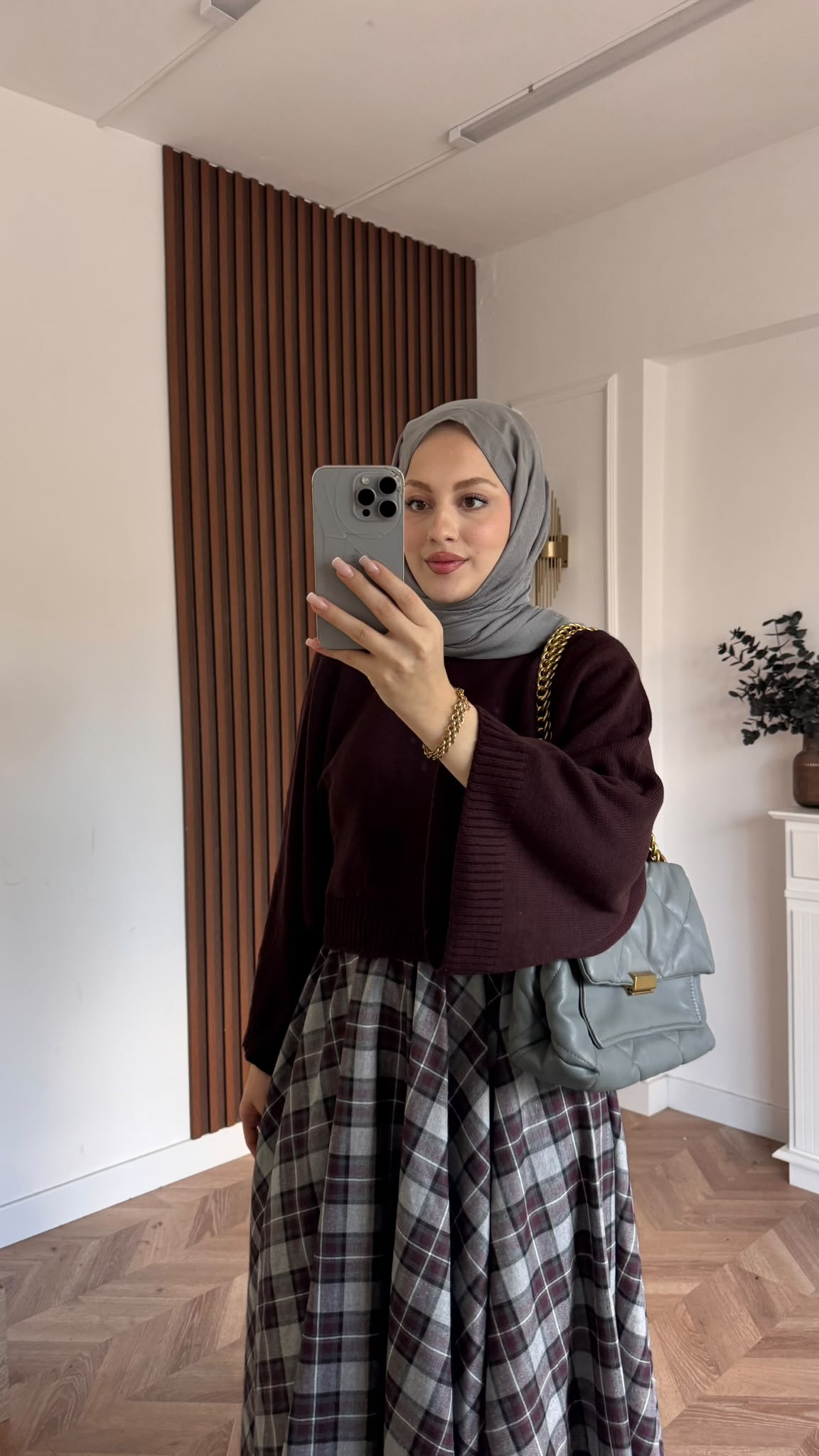 MEYSADESIGN ETEK Ekose Etek Siyah Bordo Desenli