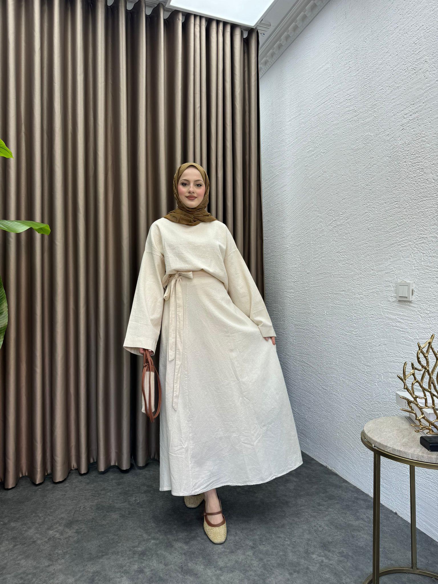 MEYSADESIGN ETEK TAKIM Anvelop Keten Etekli Takım Bej