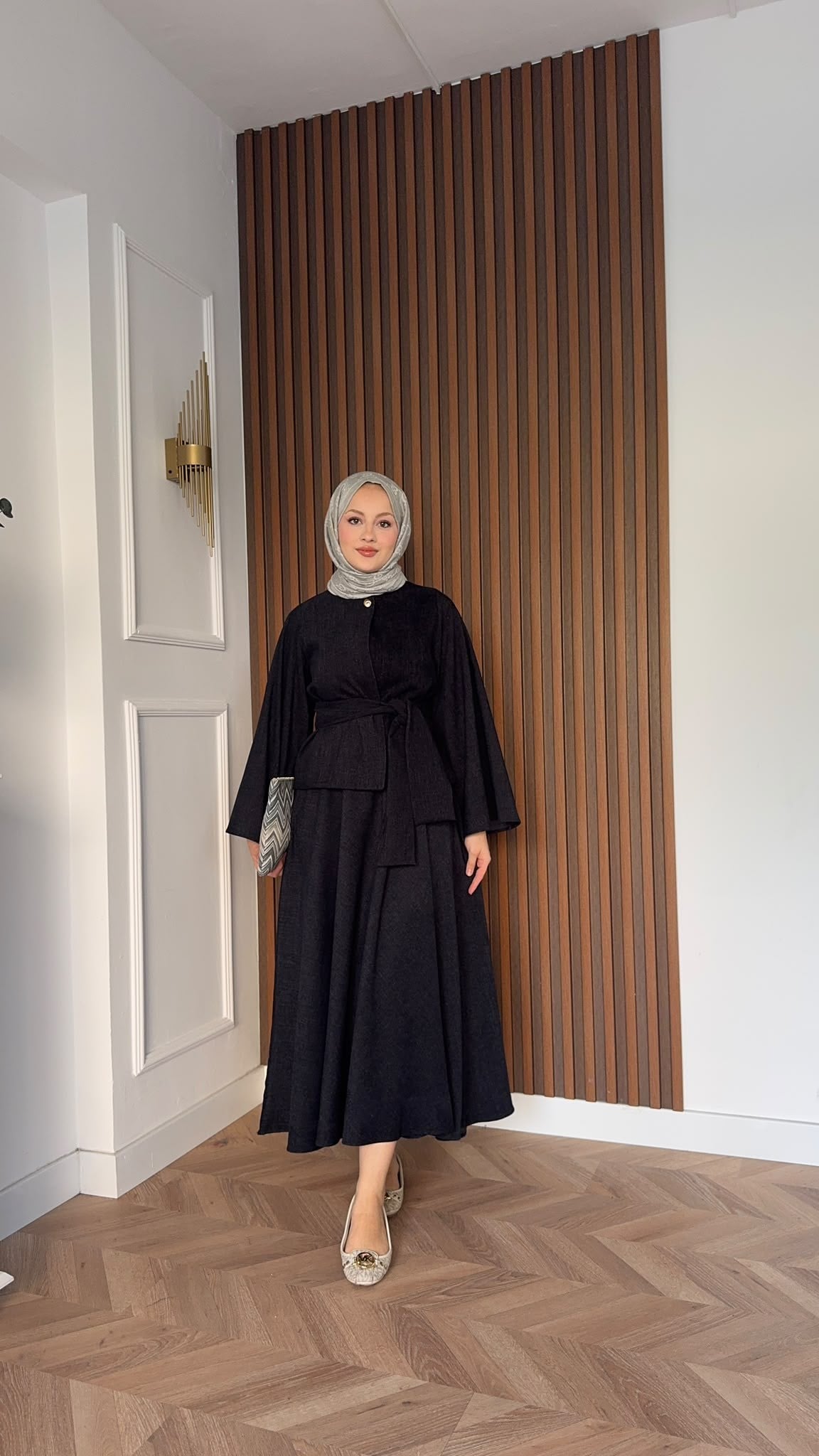 MEYSADESIGN ETEK TAKIM Bağlamalı Tek Düğmeli Etekli Takım Lacivert