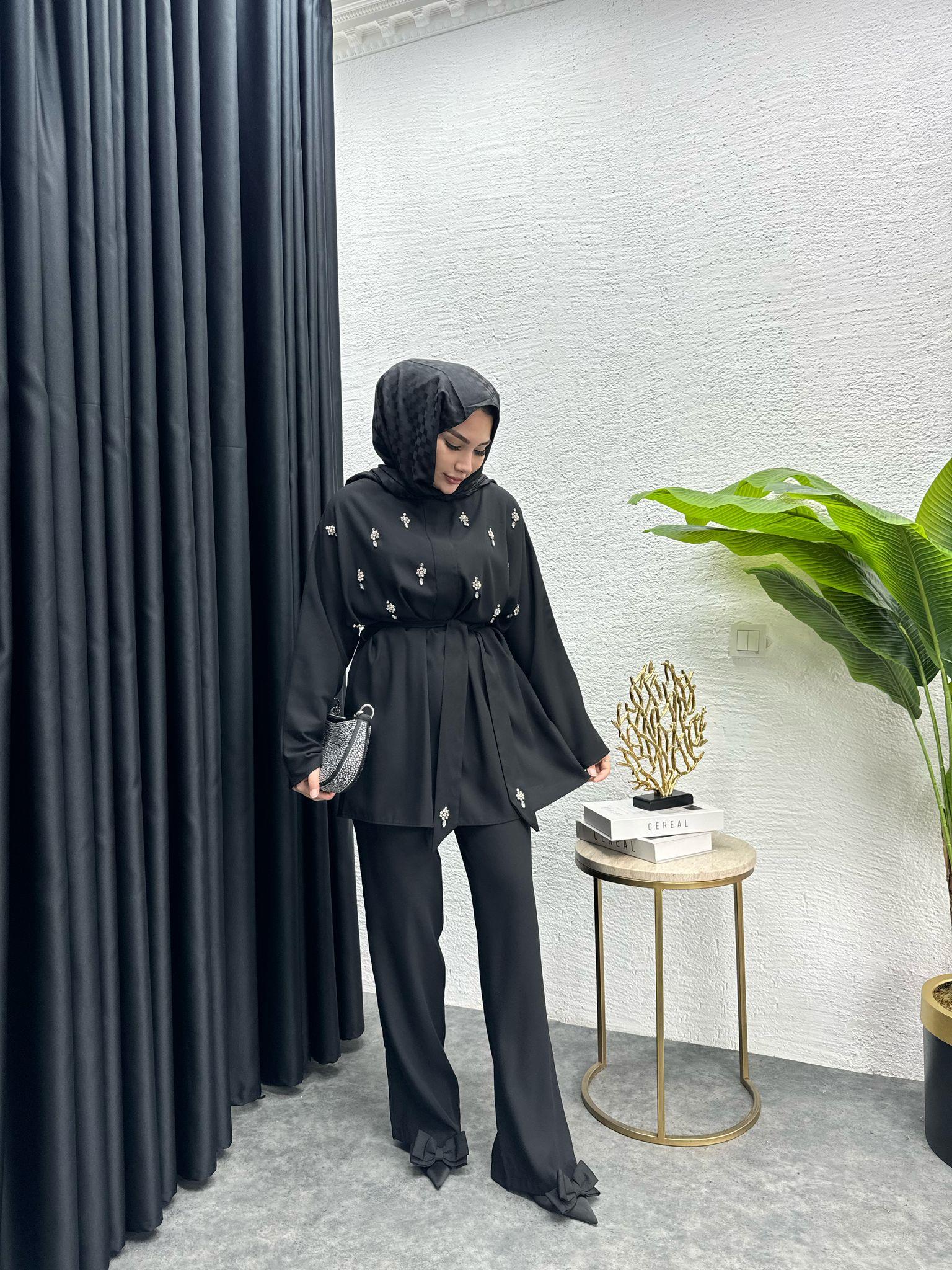 MEYSADESIGN ETEK TAKIM Diamond Krep İkili Takım Siyah