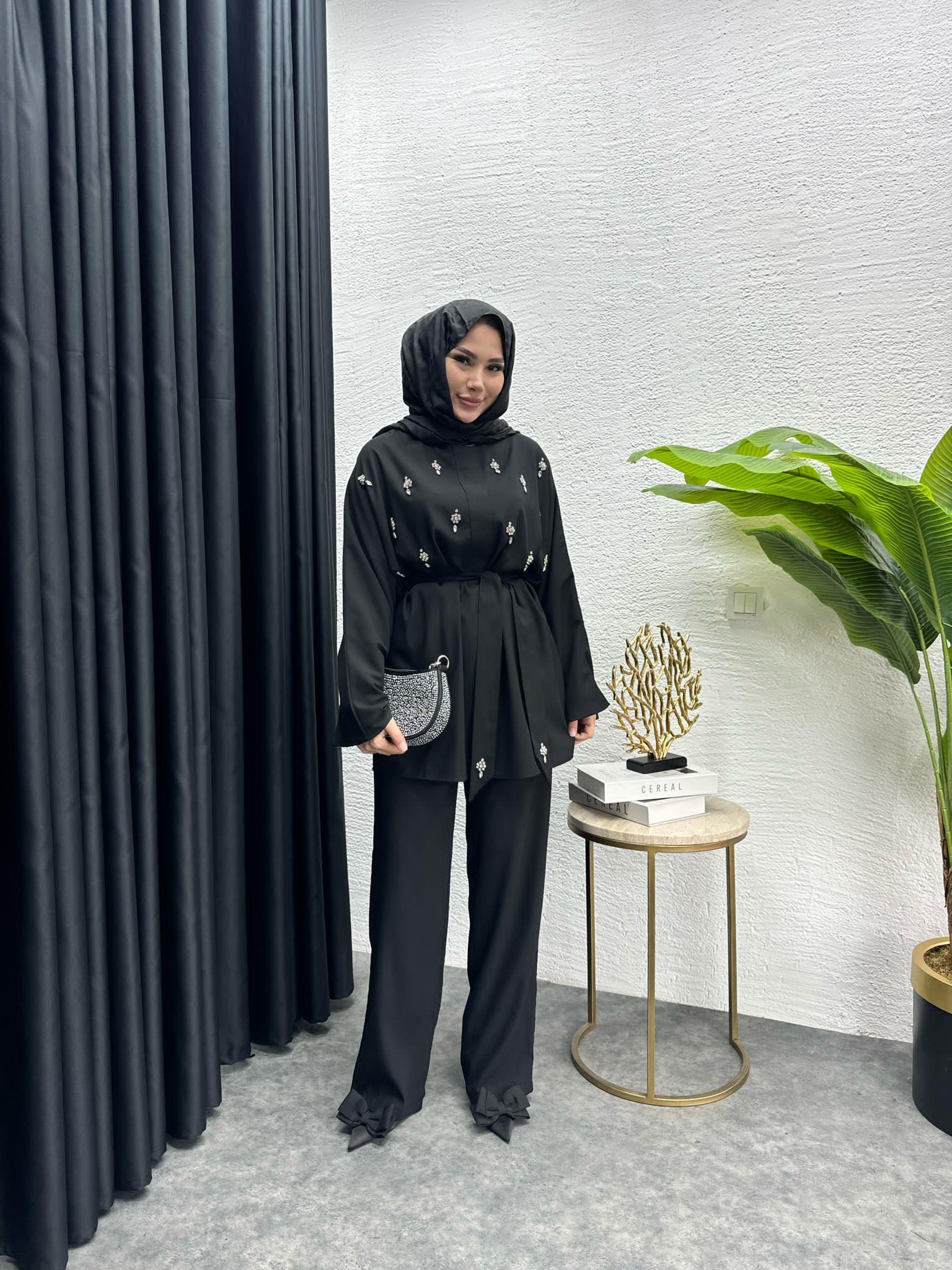 MEYSADESIGN ETEK TAKIM Diamond Krep İkili Takım Siyah