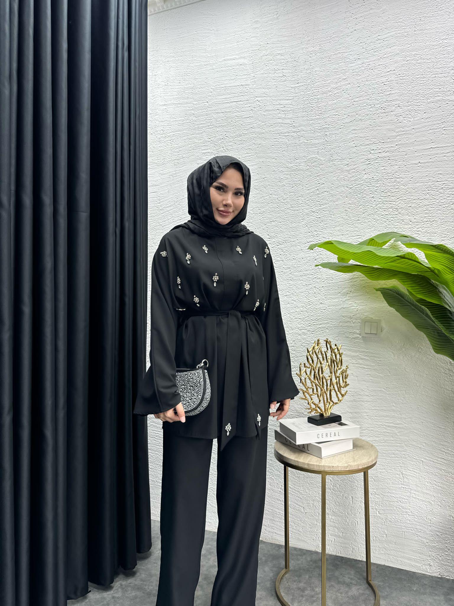 MEYSADESIGN ETEK TAKIM Diamond Krep İkili Takım Siyah