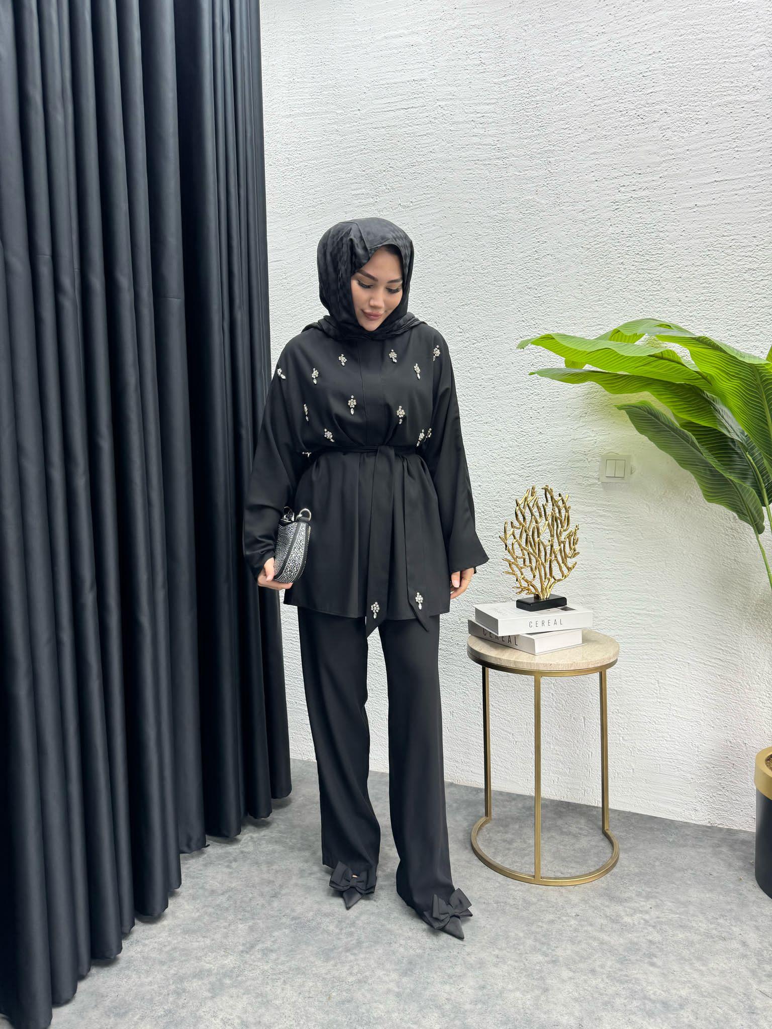 MEYSADESIGN ETEK TAKIM Diamond Krep İkili Takım Siyah