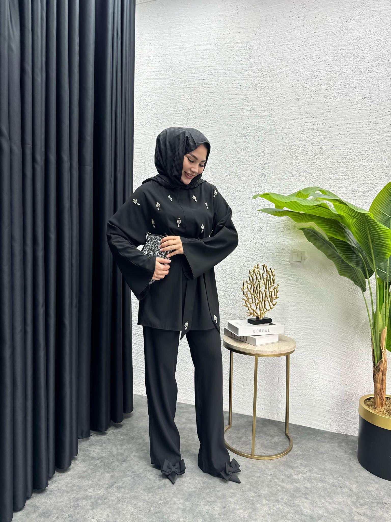 MEYSADESIGN ETEK TAKIM Diamond Krep İkili Takım Siyah