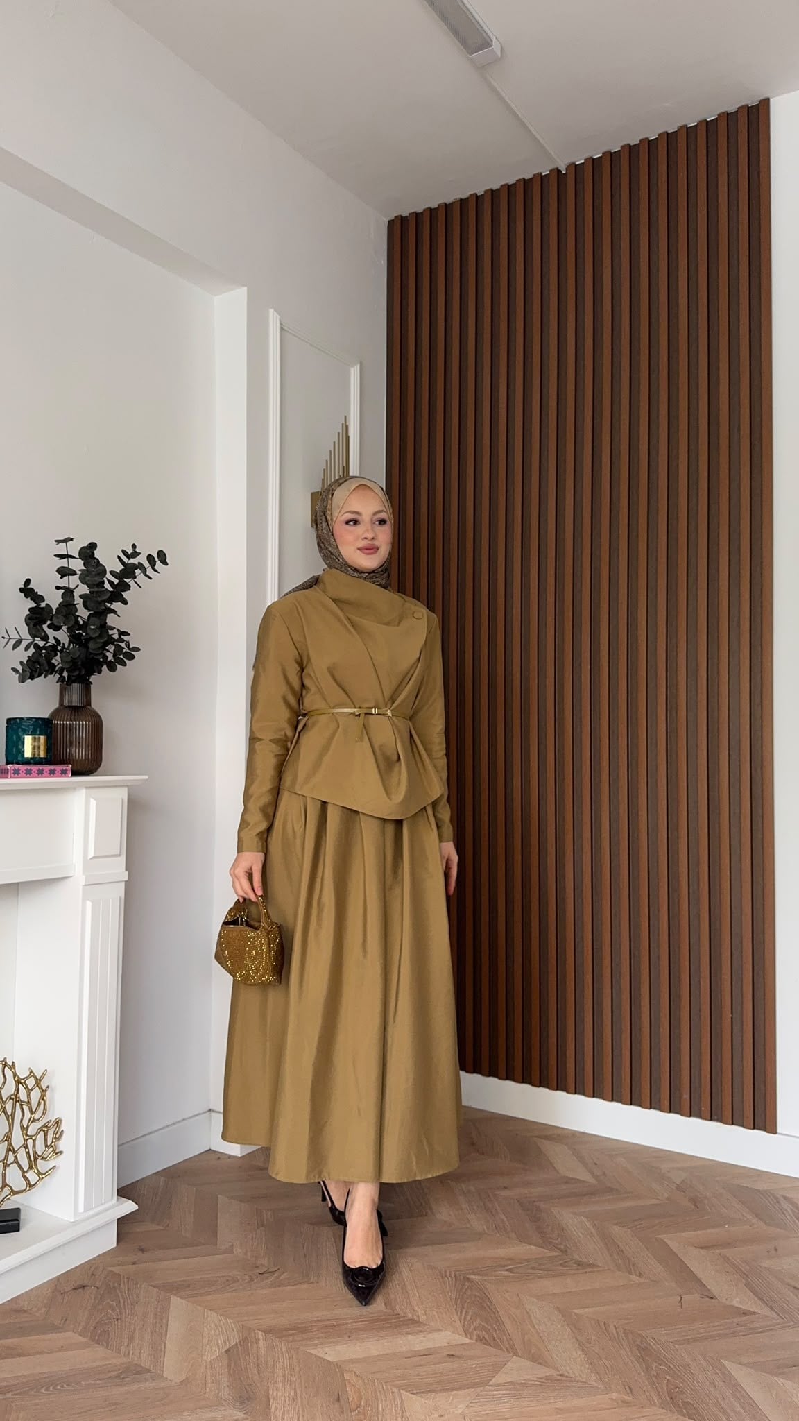 MEYSADESIGN ETEK TAKIM Hale Etekli Takım Yağ Yeşili