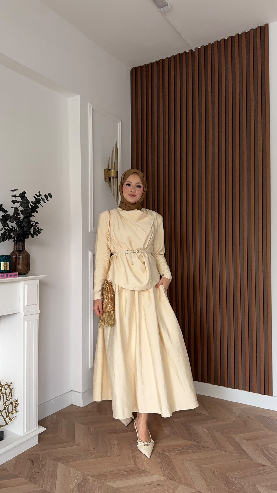 MEYSADESIGN ETEK TAKIM Hale Etekli Takım Bej