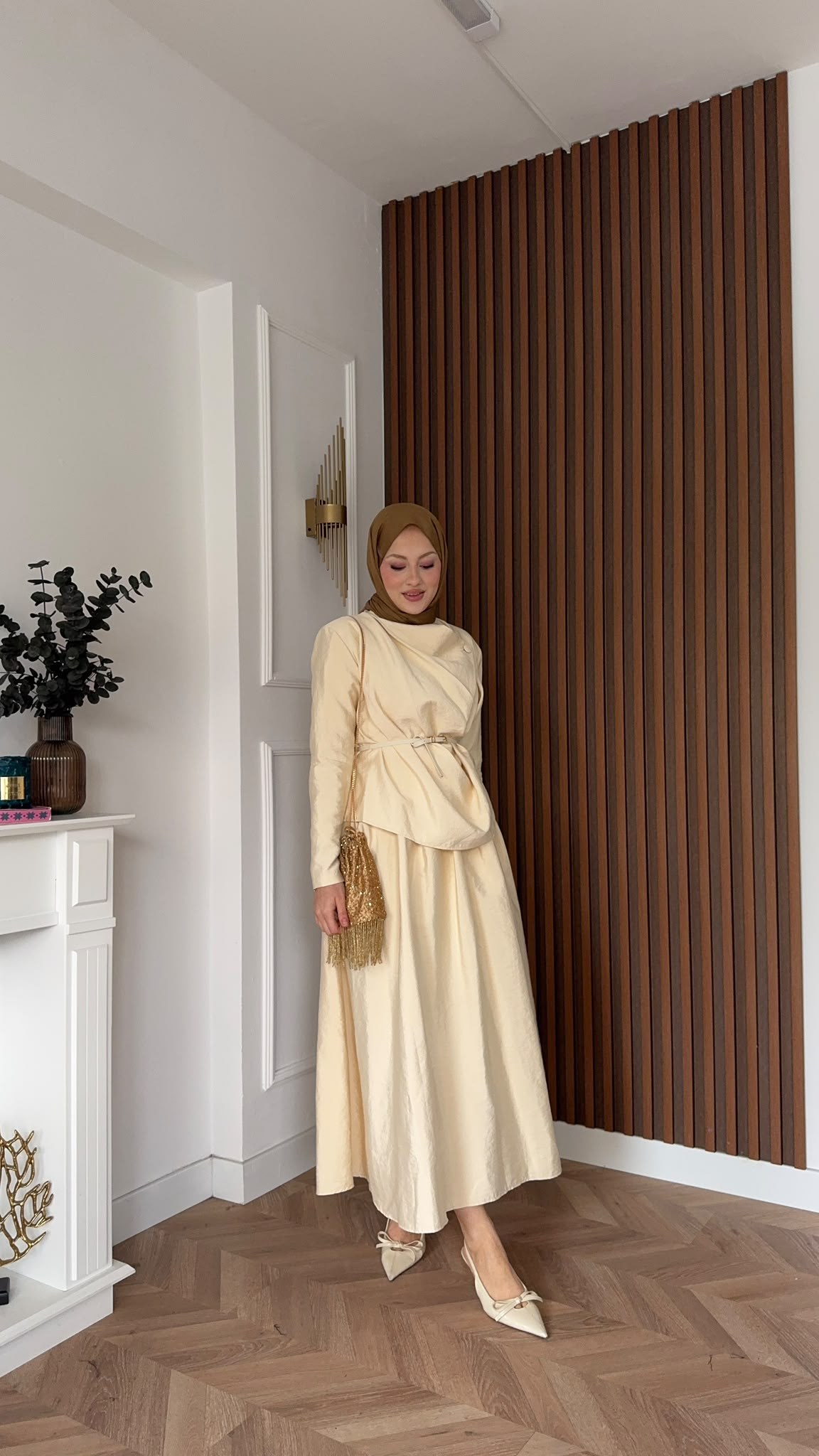 MEYSADESIGN ETEK TAKIM Hale Etekli Takım Bej