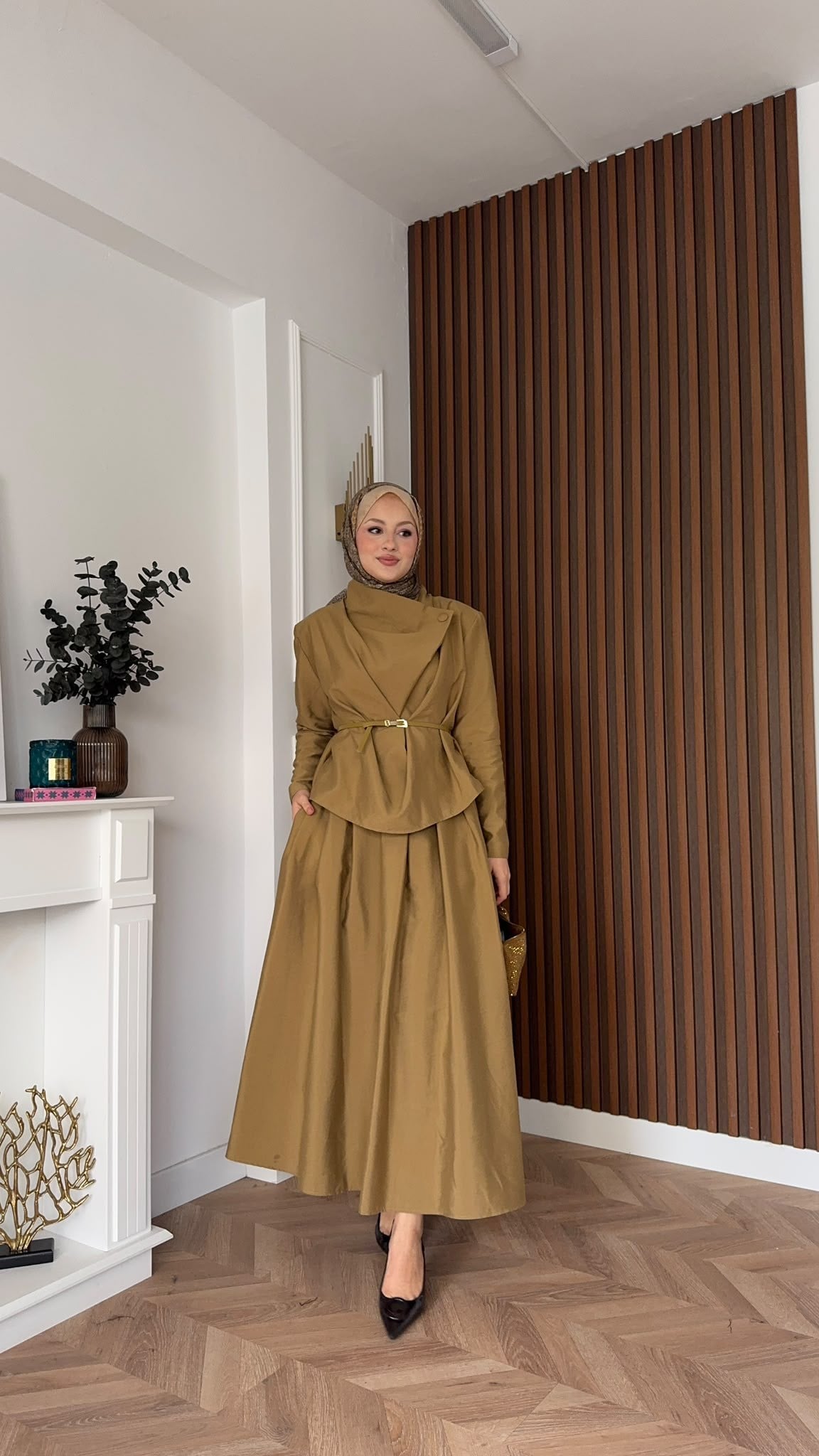 MEYSADESIGN ETEK TAKIM Hale Etekli Takım Yağ Yeşili