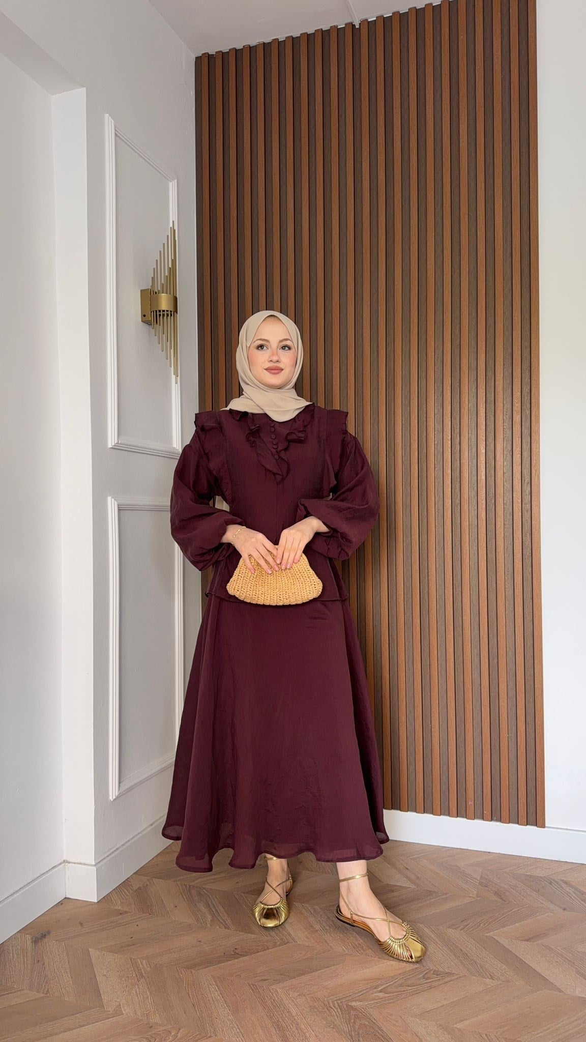 MEYSADESIGN ETEK TAKIM Hola Soft Tensel Etekli Takım Bordo