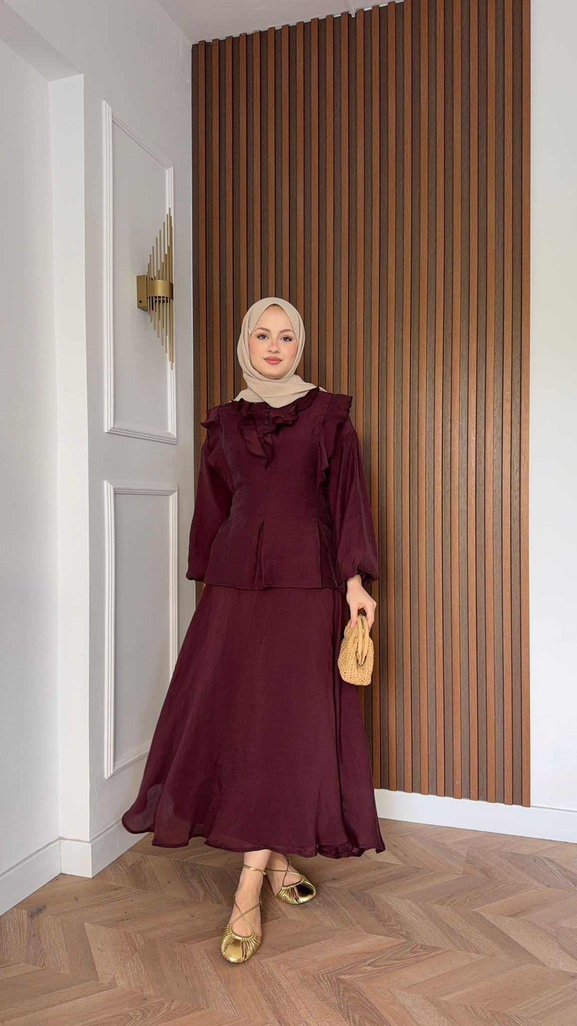 MEYSADESIGN ETEK TAKIM Hola Soft Tensel Etekli Takım Bordo
