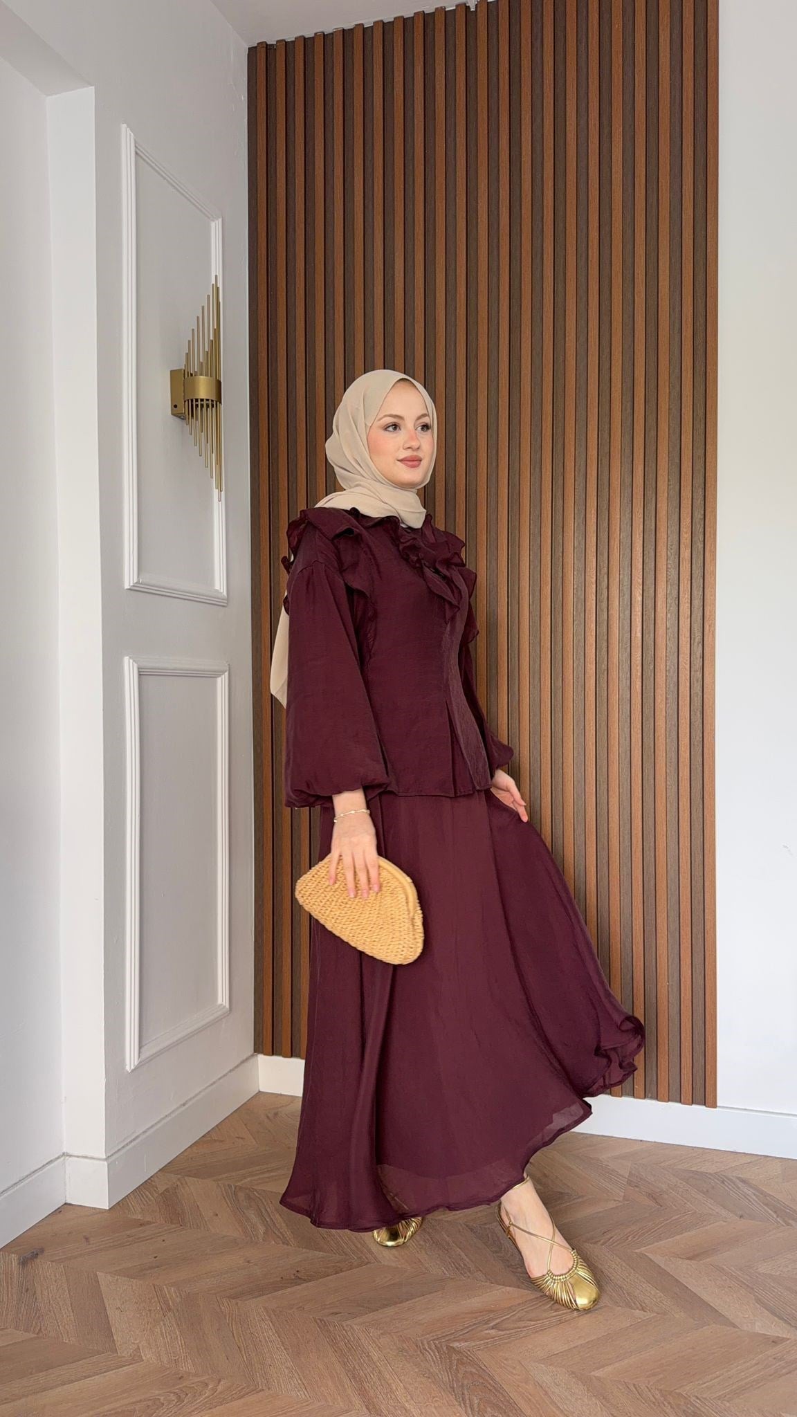 MEYSADESIGN ETEK TAKIM Hola Soft Tensel Etekli Takım Bordo