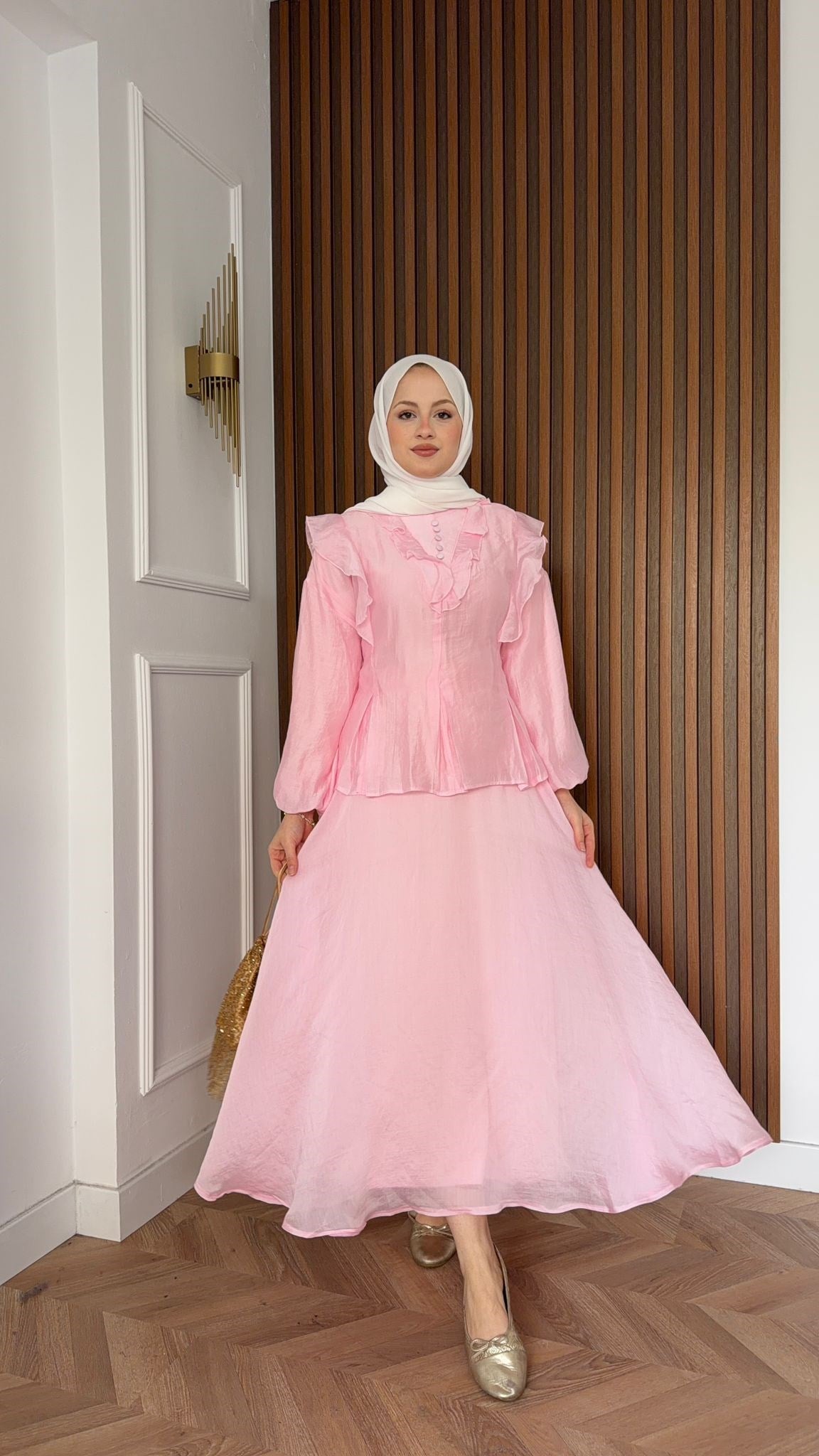 MEYSADESIGN ETEK TAKIM Hola Soft Tensel Etekli Takım Pembe