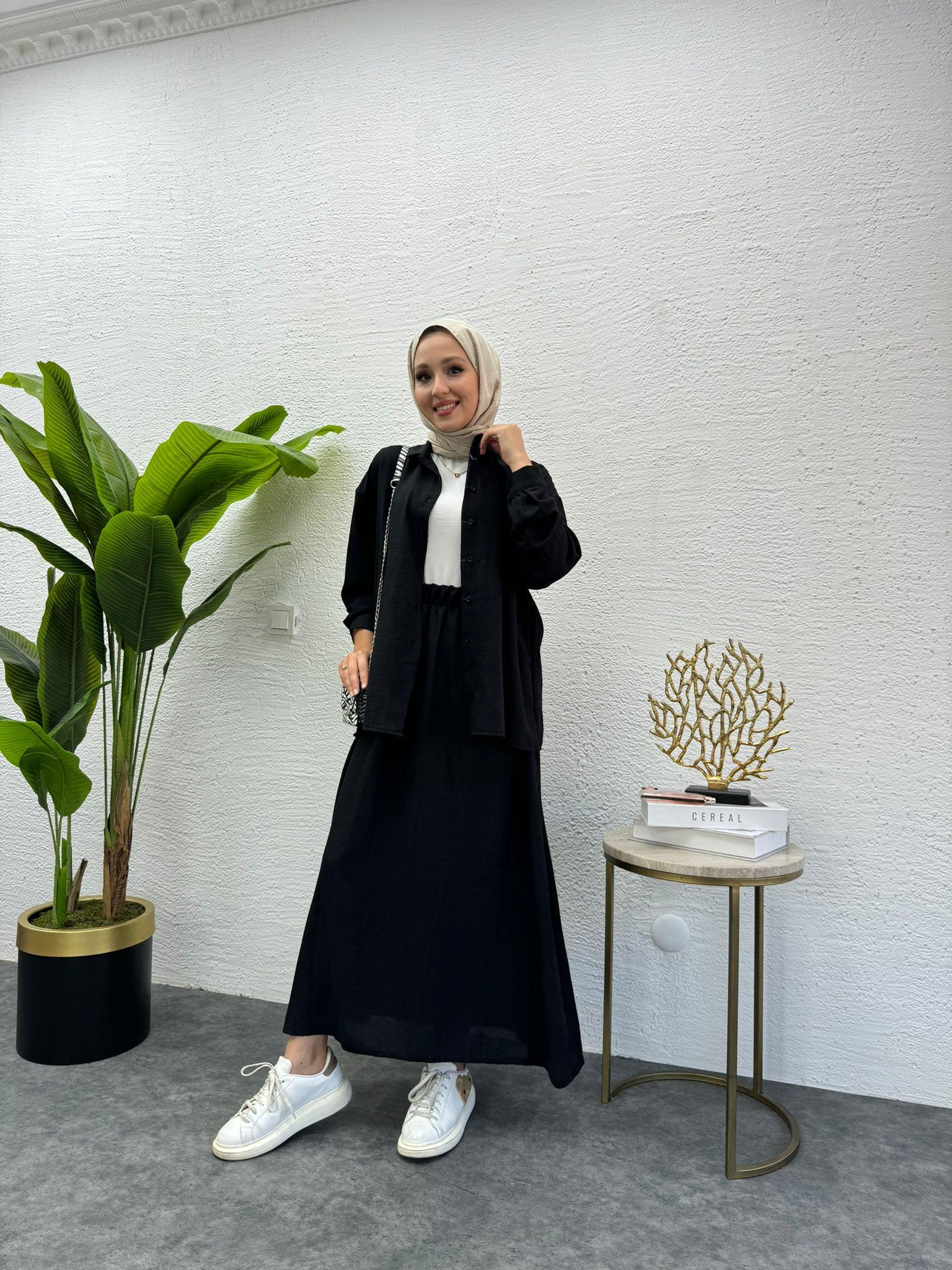 MEYSADESIGN ETEK TAKIM Müslin Etekli Takım Siyah