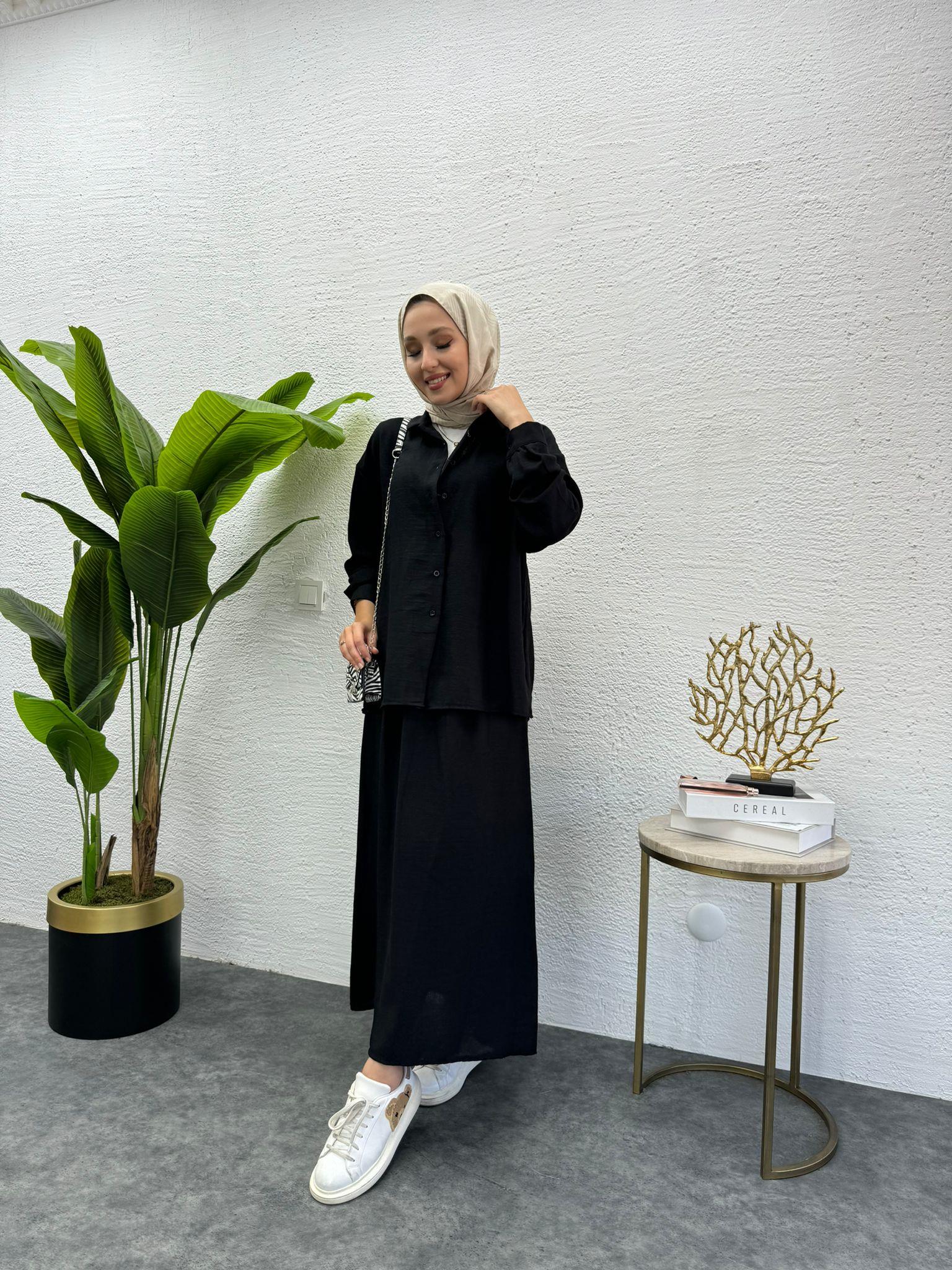 MEYSADESIGN ETEK TAKIM Müslin Etekli Takım Siyah