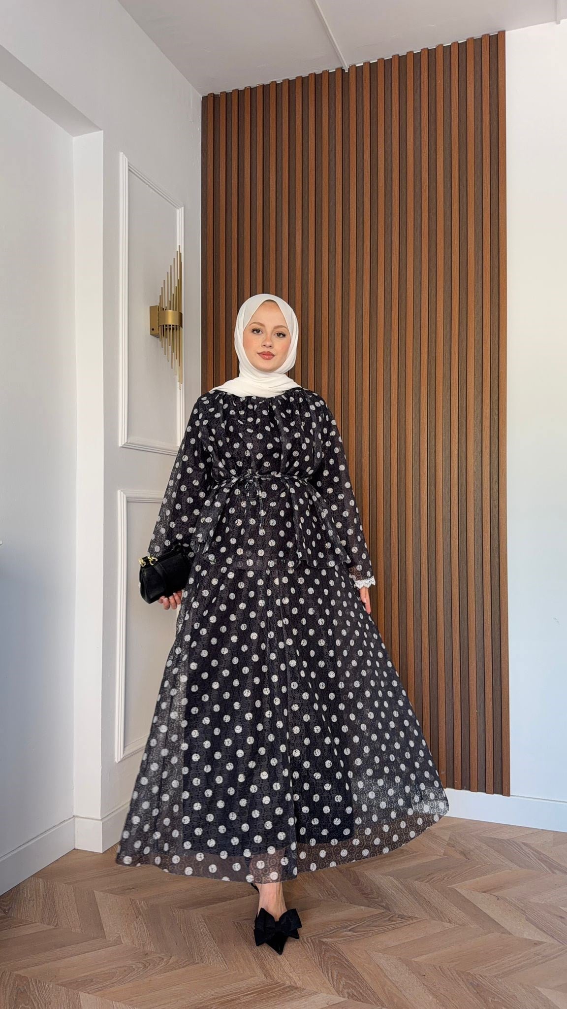 MEYSADESIGN ETEK TAKIM Puantiyeli Tül Etekli Takım Siyah