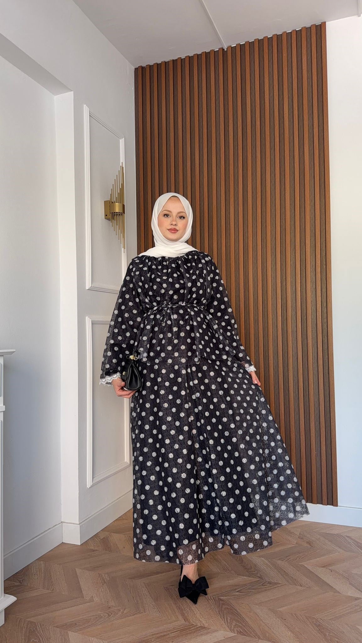 MEYSADESIGN ETEK TAKIM Puantiyeli Tül Etekli Takım Siyah