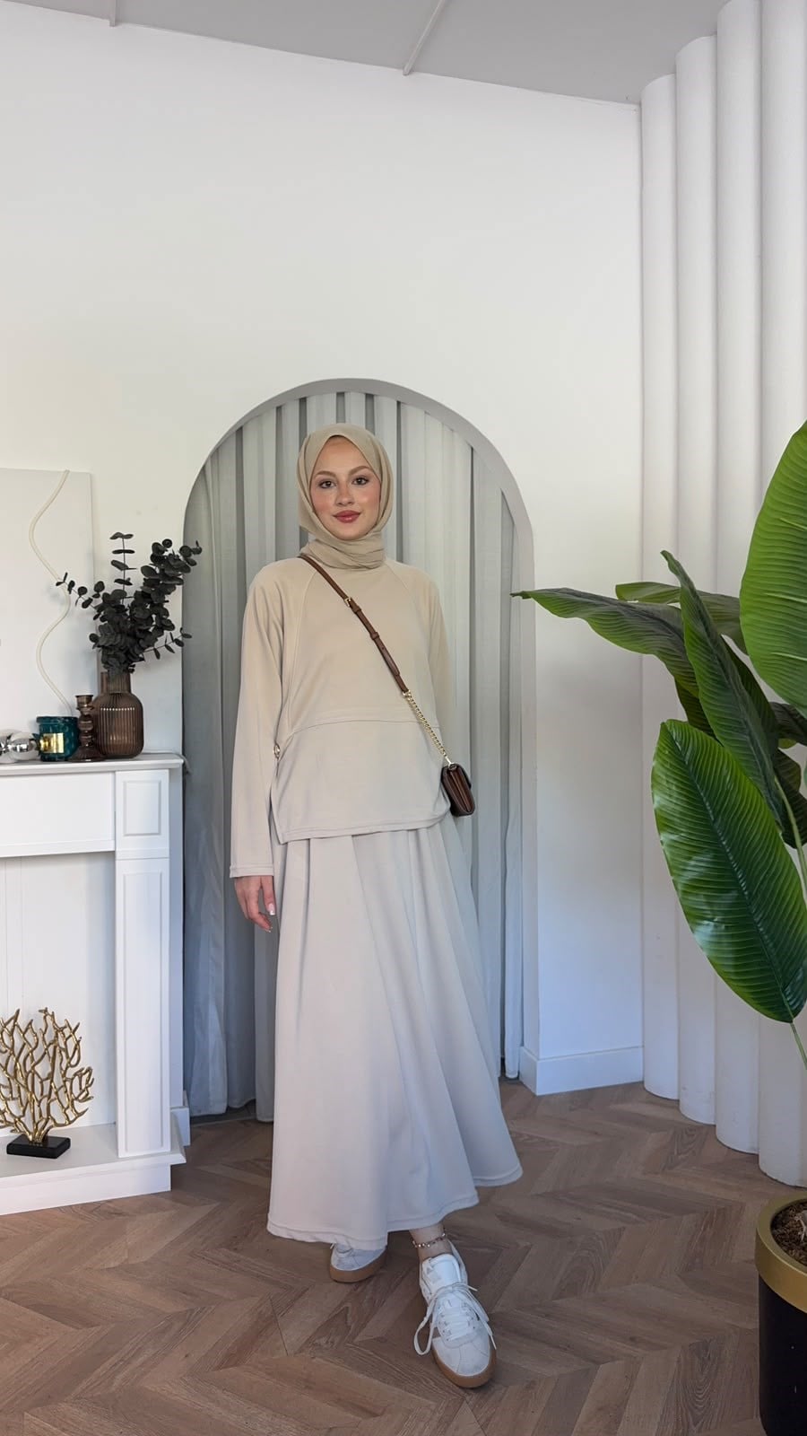 MEYSADESIGN ETEK TAKIM Safa Etekli Takım Bej