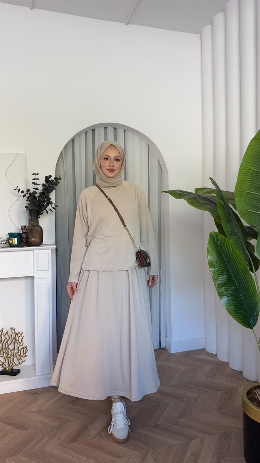 MEYSADESIGN ETEK TAKIM Safa Etekli Takım Bej