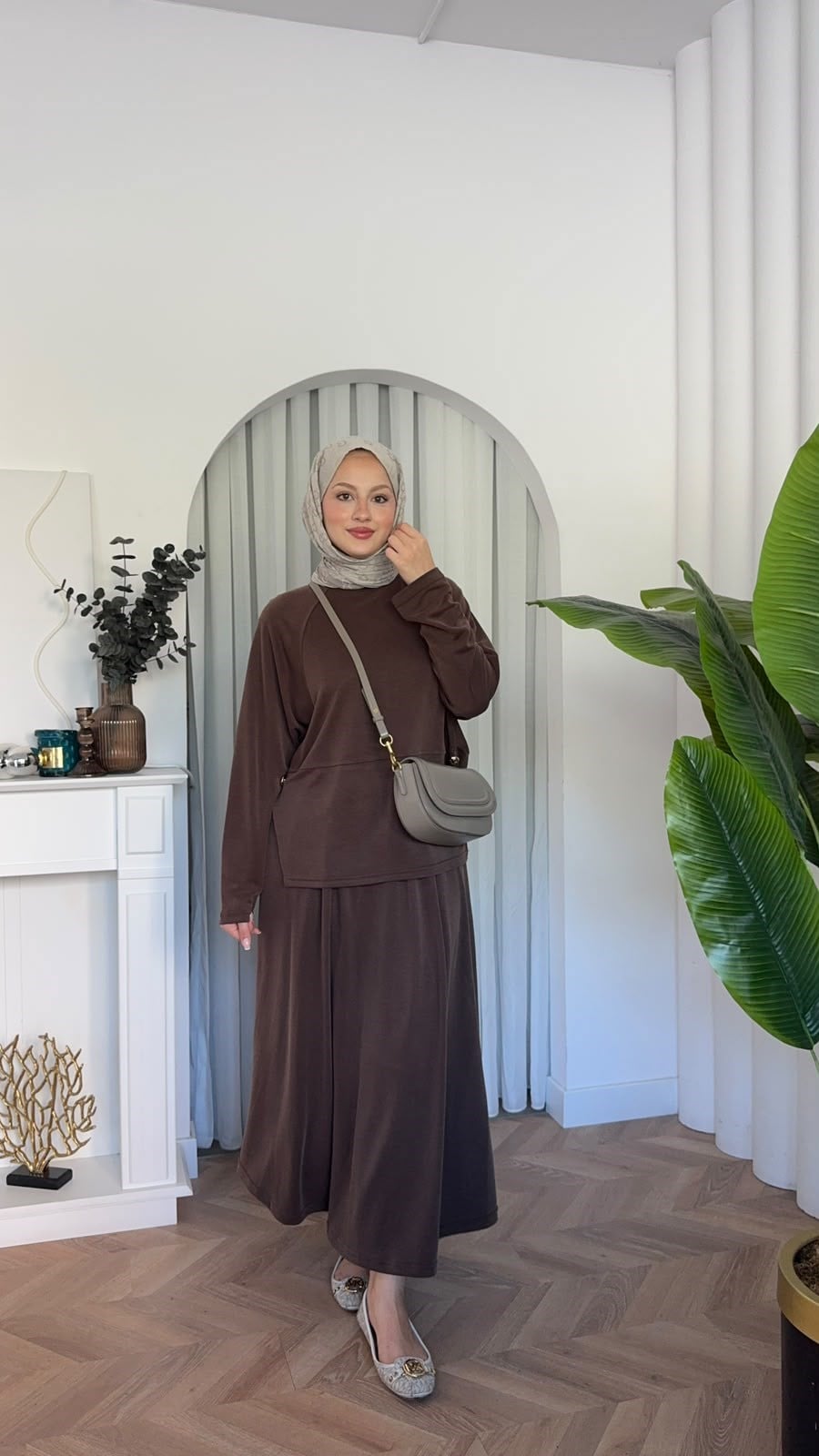 MEYSADESIGN ETEK TAKIM Safa Etekli Takım Acı Kahve