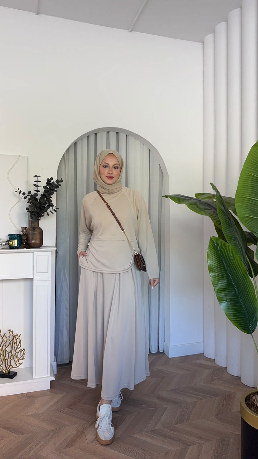 MEYSADESIGN ETEK TAKIM Safa Etekli Takım Bej