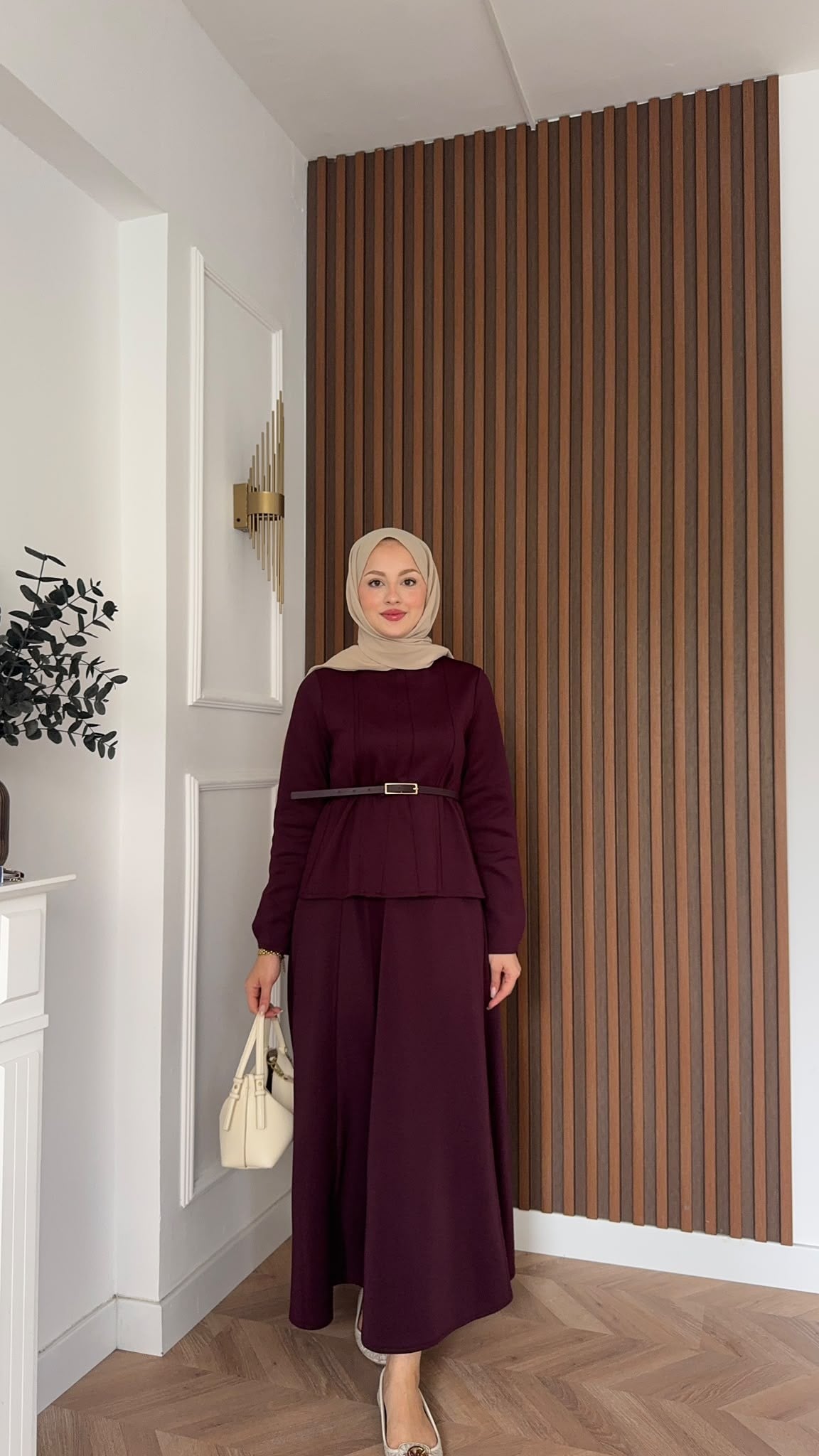 MEYSADESIGN ETEK TAKIM Sure Beli Pensli Etekli Takım Bordo