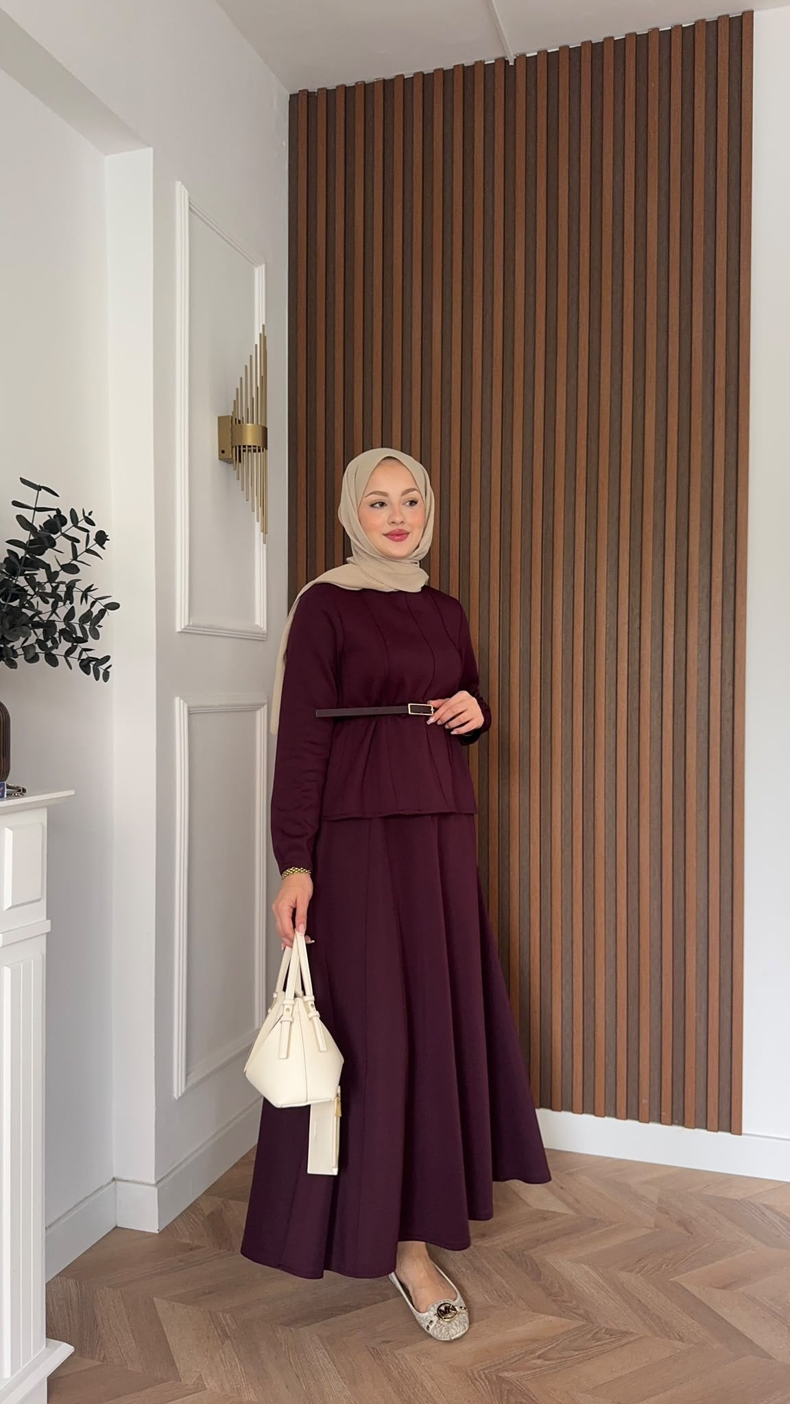 MEYSADESIGN ETEK TAKIM Sure Beli Pensli Etekli Takım Bordo