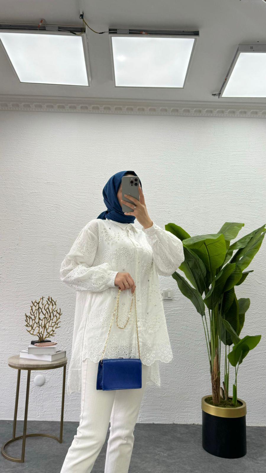 MEYSADESIGN GÖMLEK İncili Fisto Gömlek