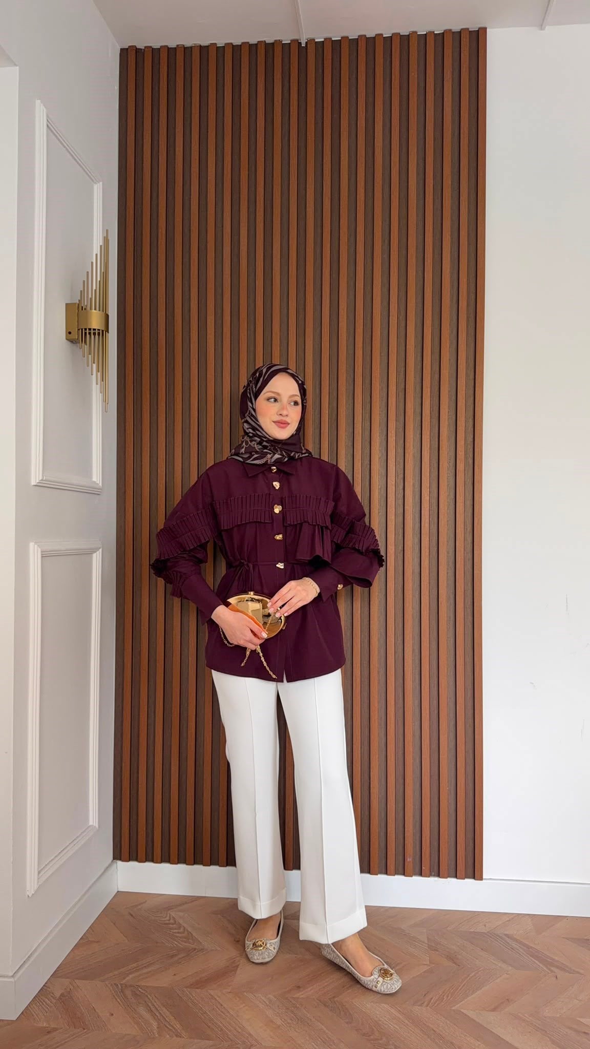 MEYSADESIGN GÖMLEK Mia Büzgülü Gömlek Bordo