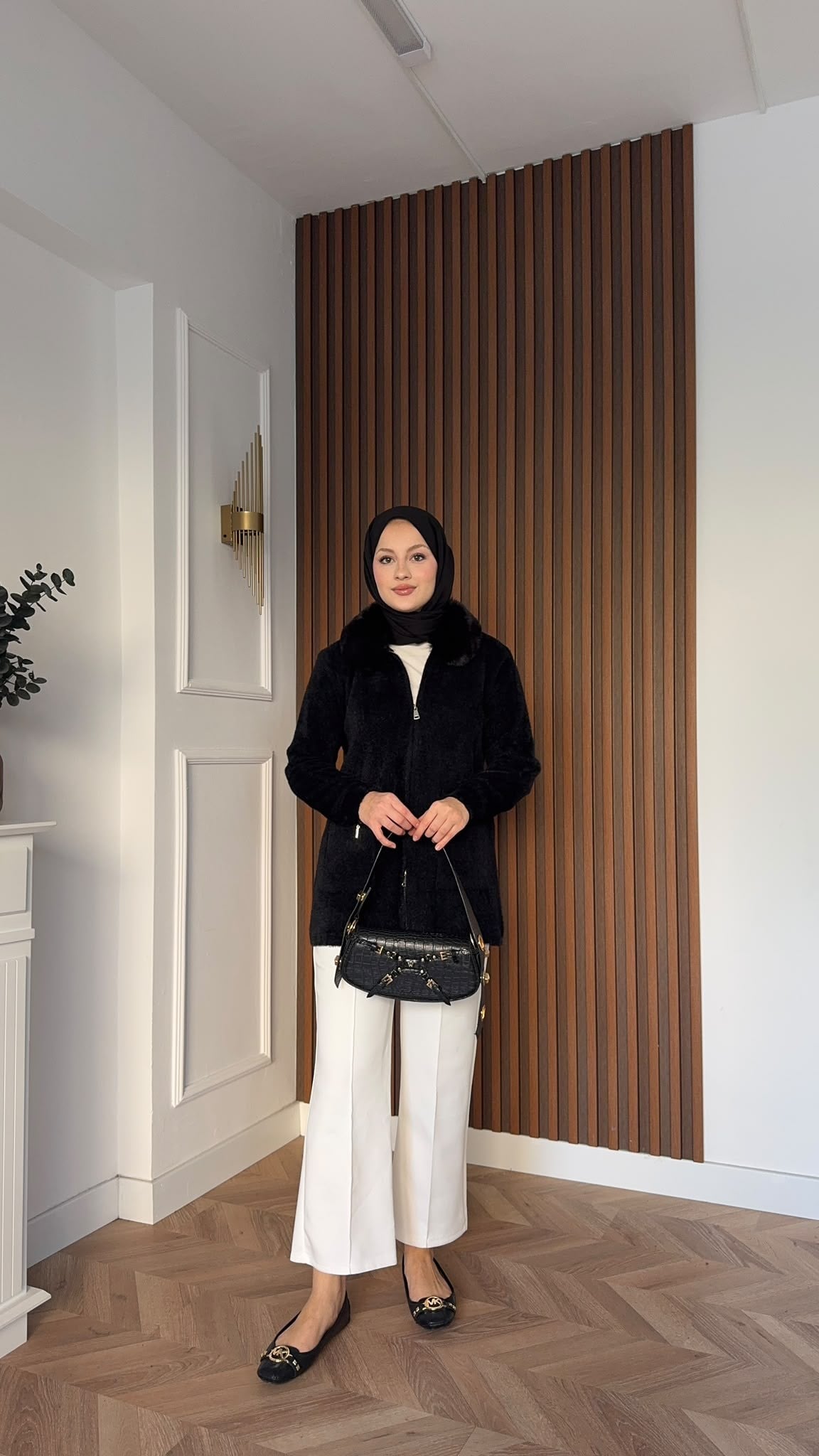 MEYSADESIGN HIRKA Kürklü Angora Hırka Siyah