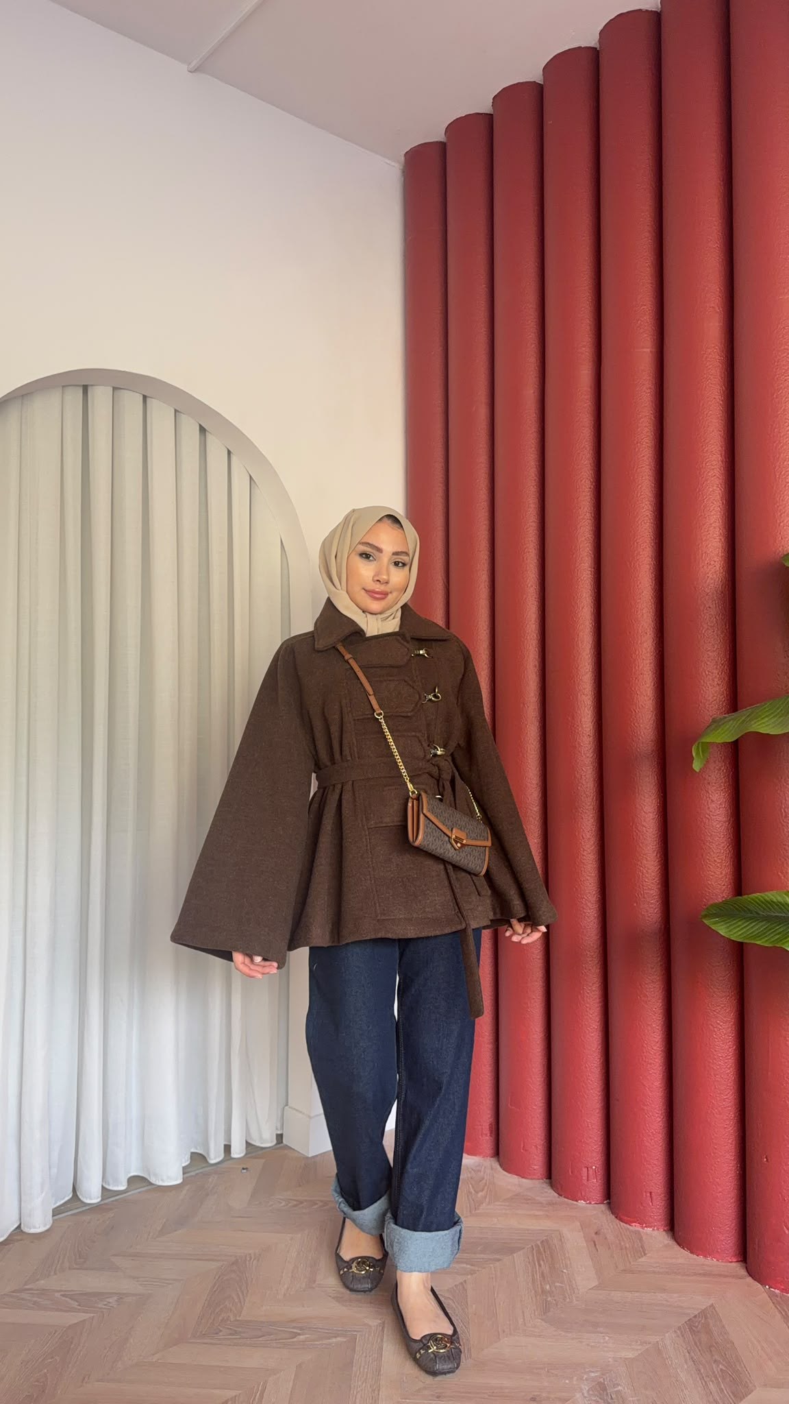MEYSADESIGN KABAN Afra Kaşe Kaban Acı Kahve