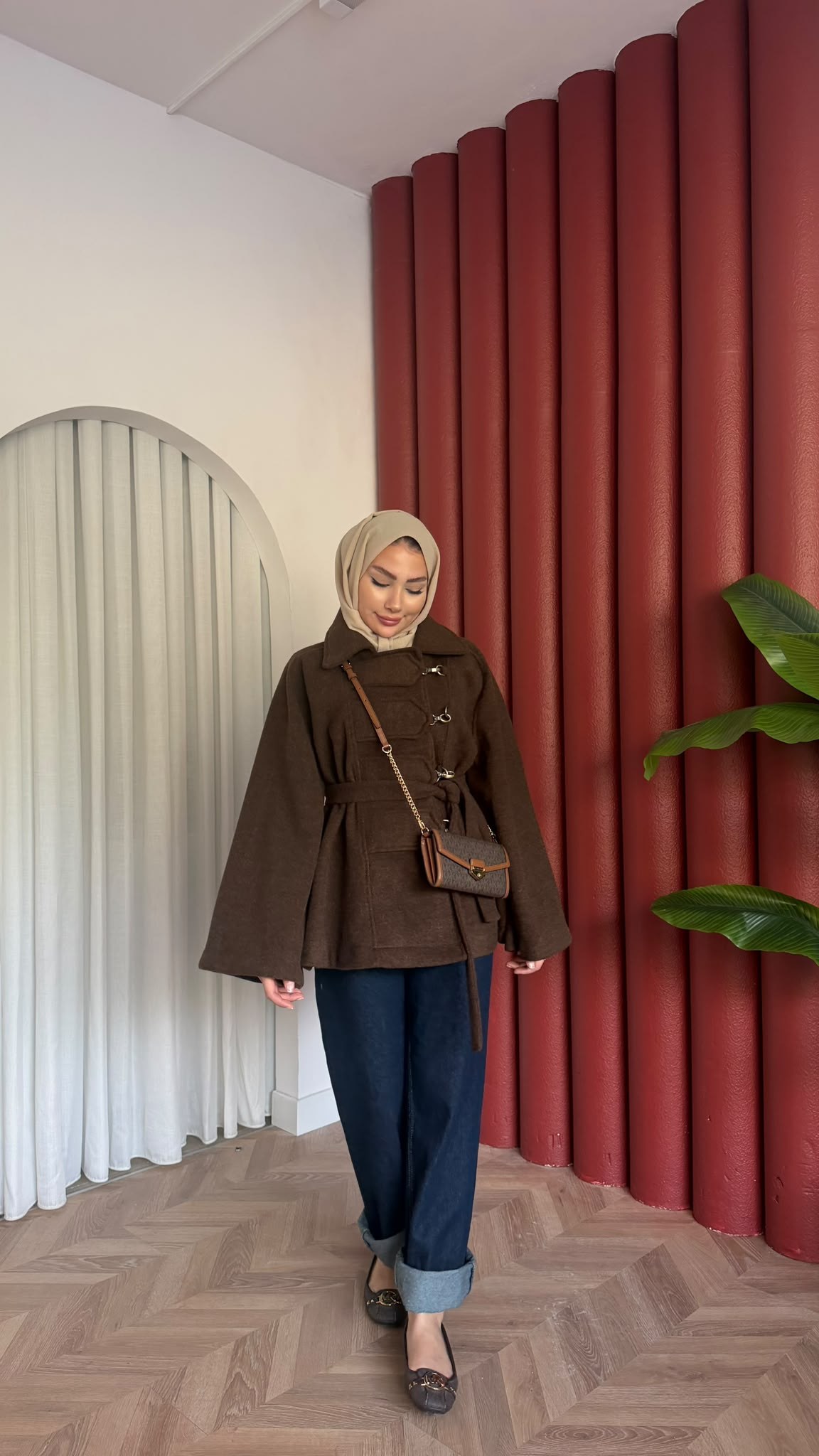 MEYSADESIGN KABAN Afra Kaşe Kaban Acı Kahve