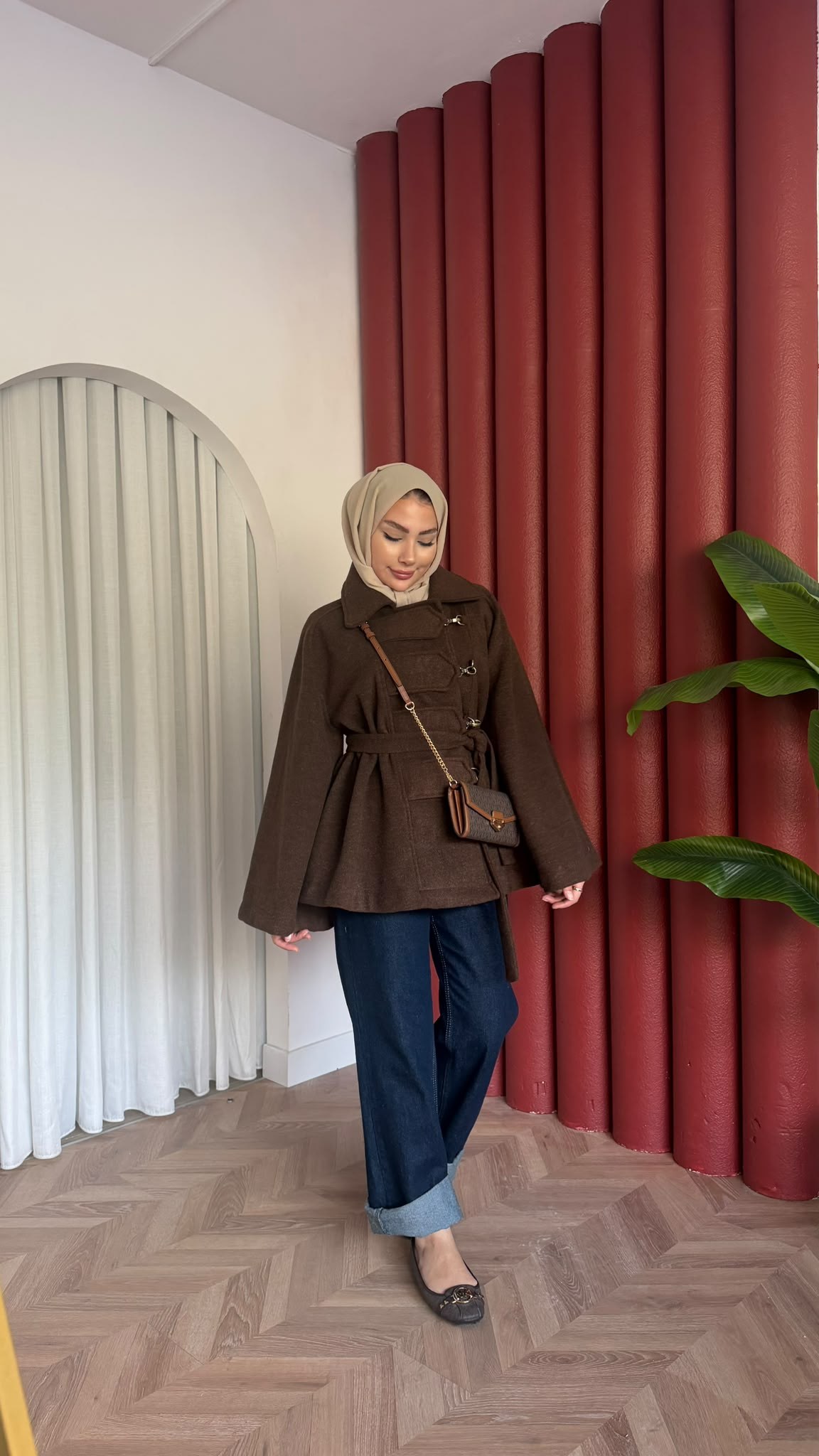 MEYSADESIGN KABAN Afra Kaşe Kaban Acı Kahve