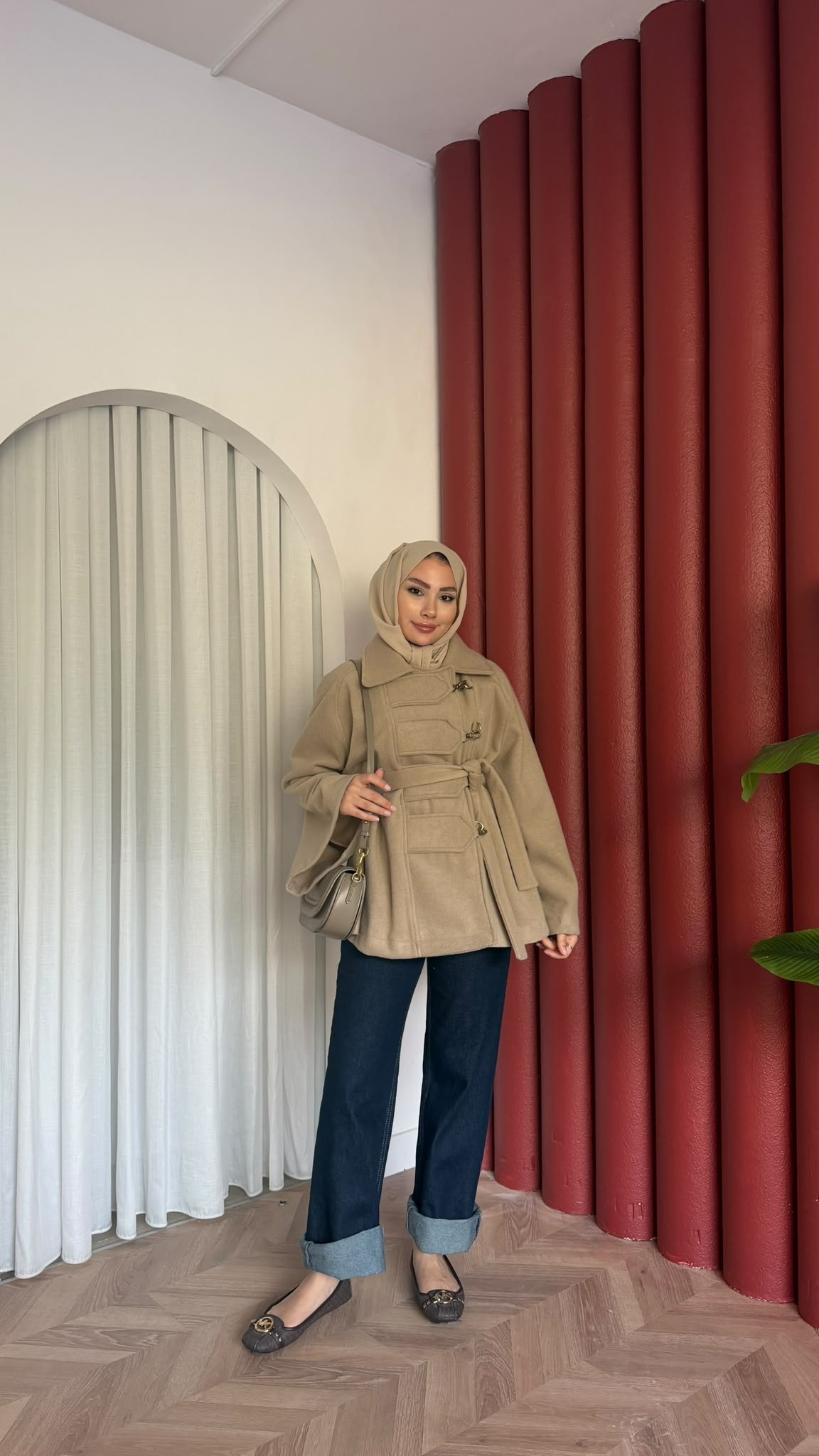 MEYSADESIGN KABAN Afra Kaşe Kaban Bej