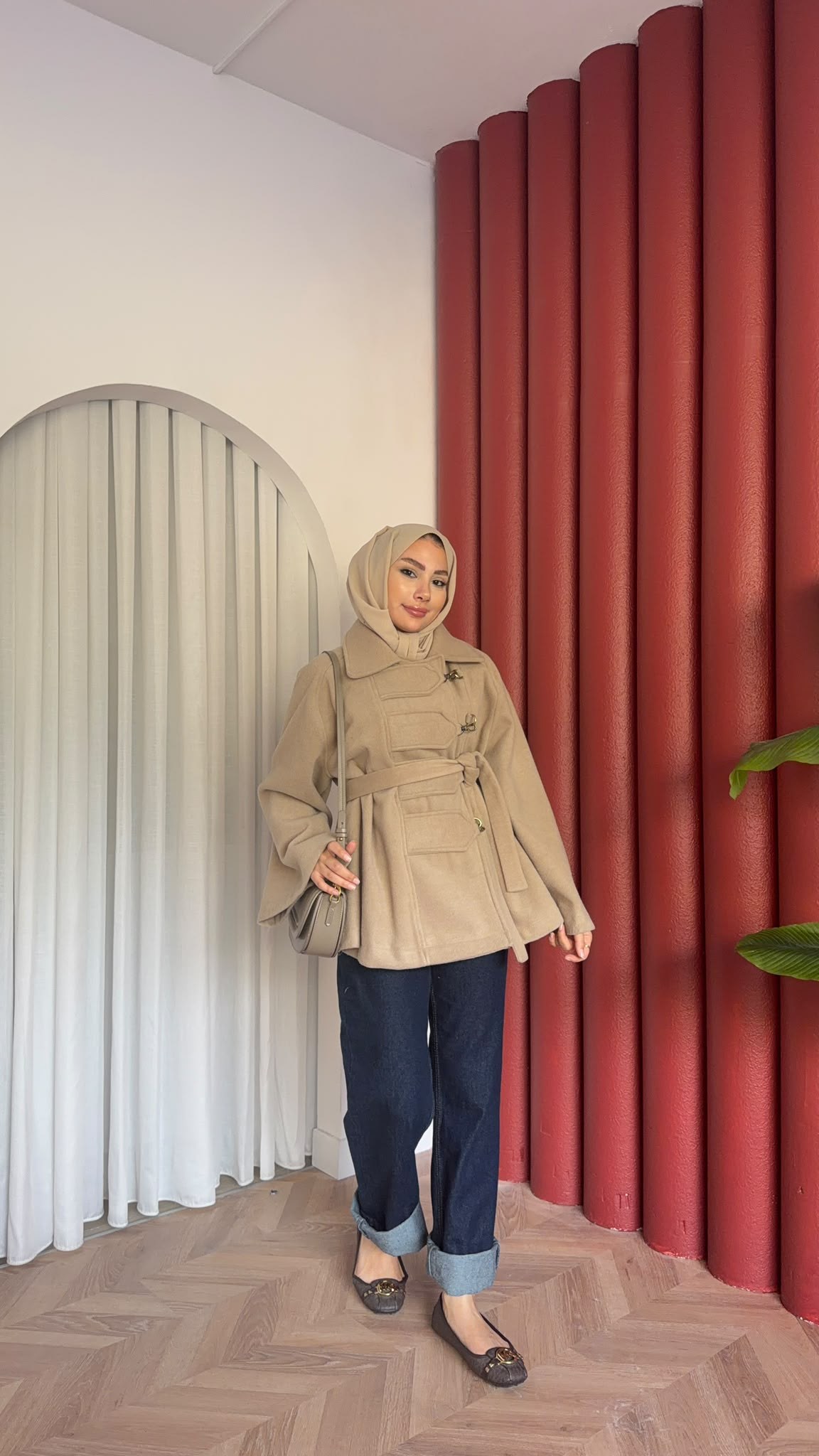 MEYSADESIGN KABAN Afra Kaşe Kaban Bej