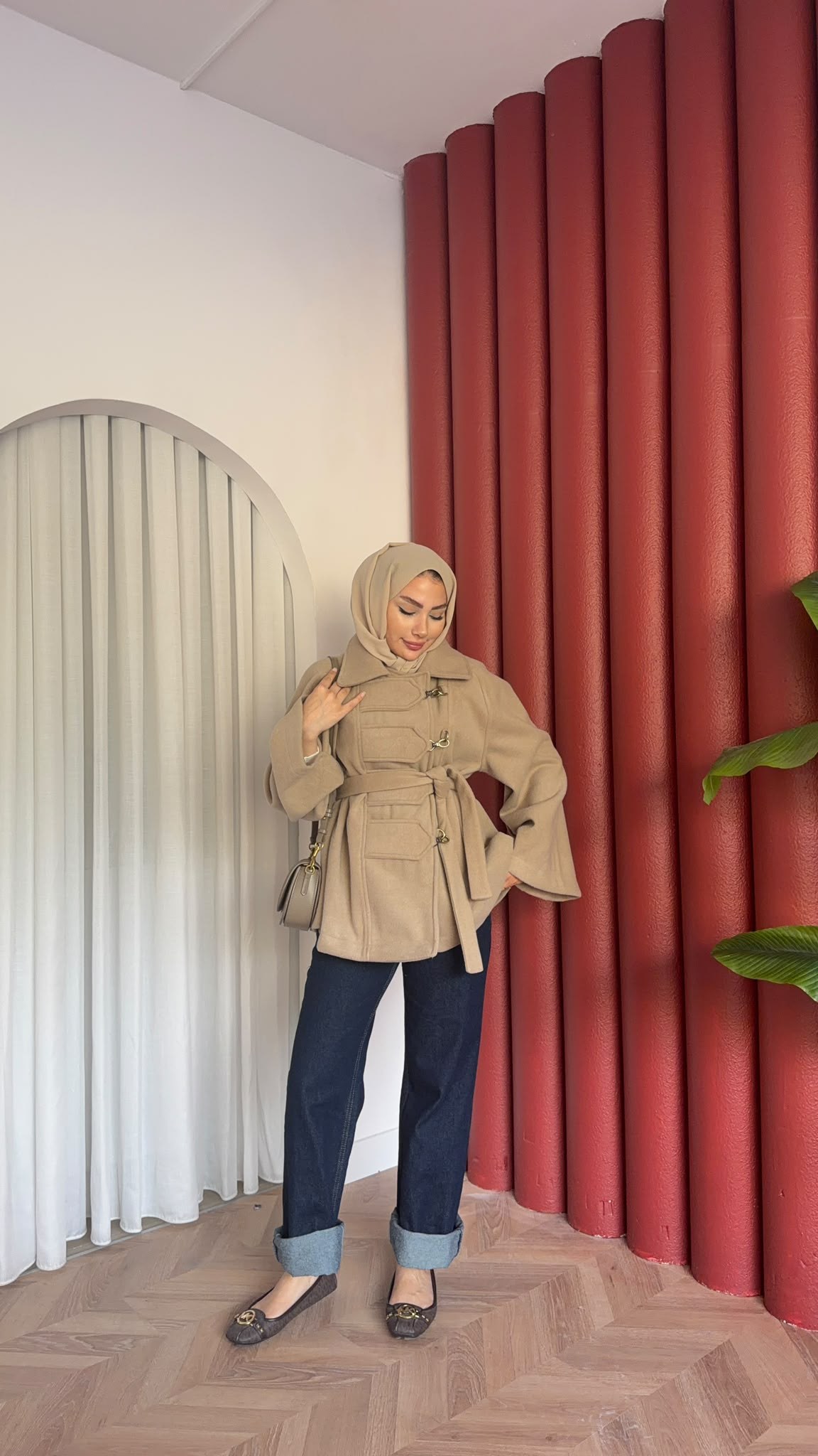 MEYSADESIGN KABAN Afra Kaşe Kaban Bej