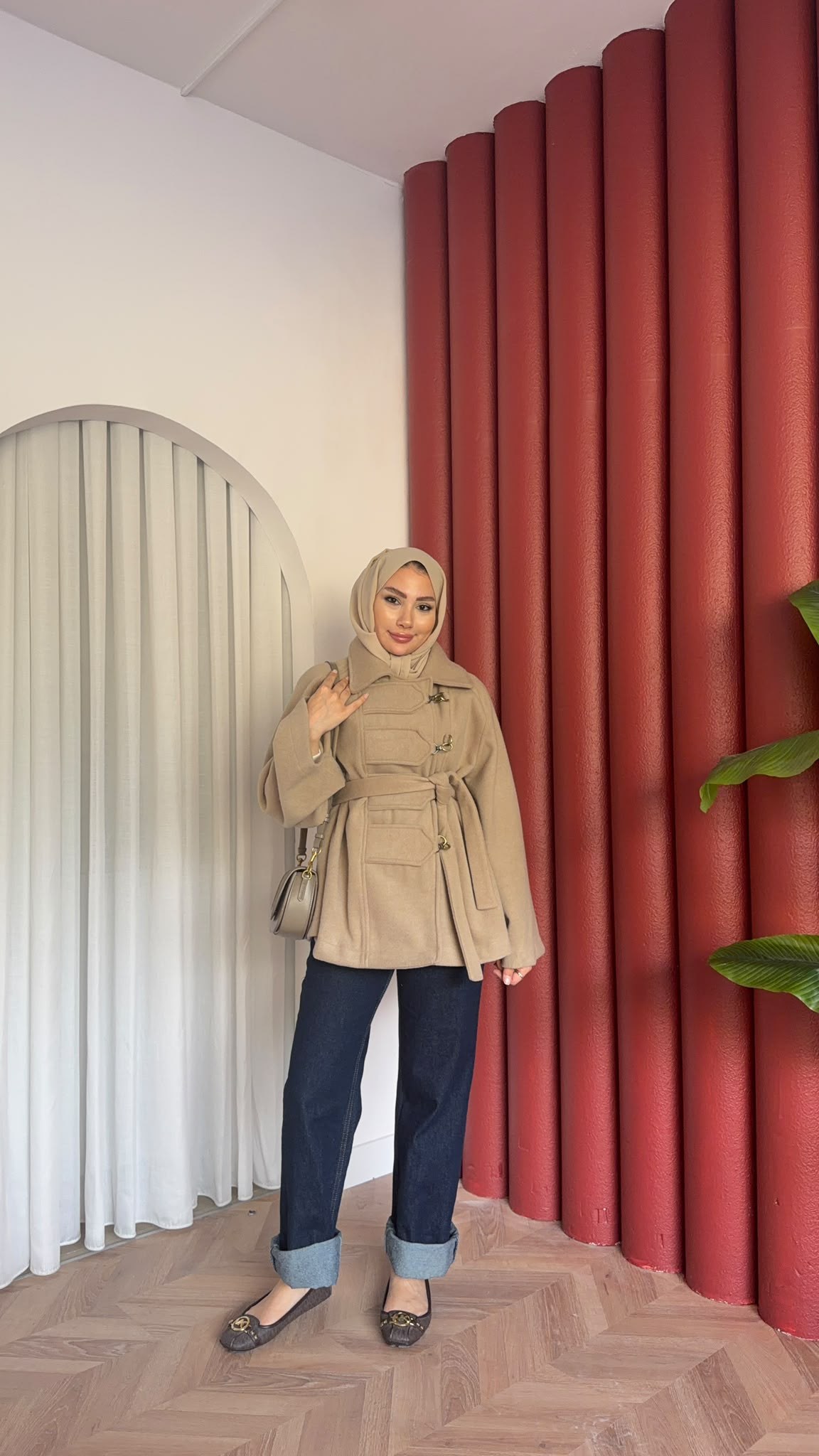 MEYSADESIGN KABAN Afra Kaşe Kaban Bej