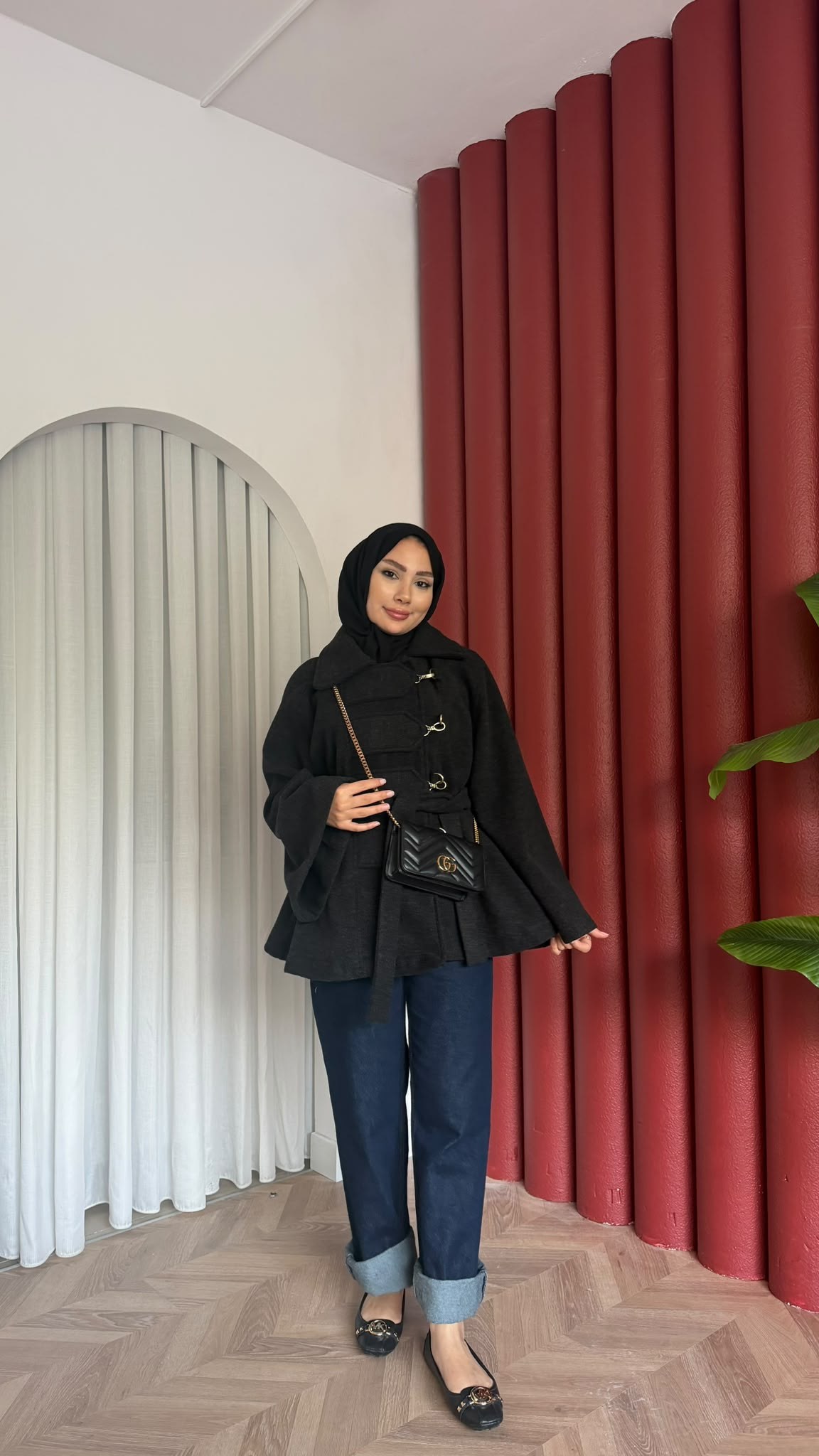 MEYSADESIGN KABAN Afra Kaşe Kaban Siyah