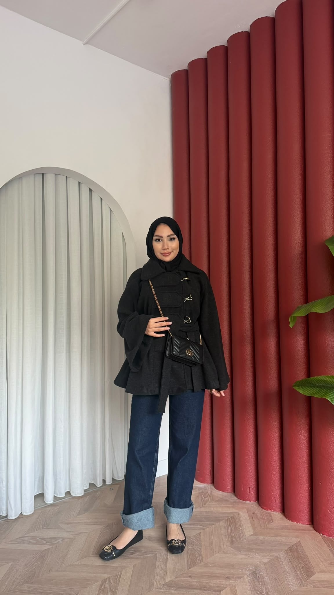 MEYSADESIGN KABAN Afra Kaşe Kaban Siyah
