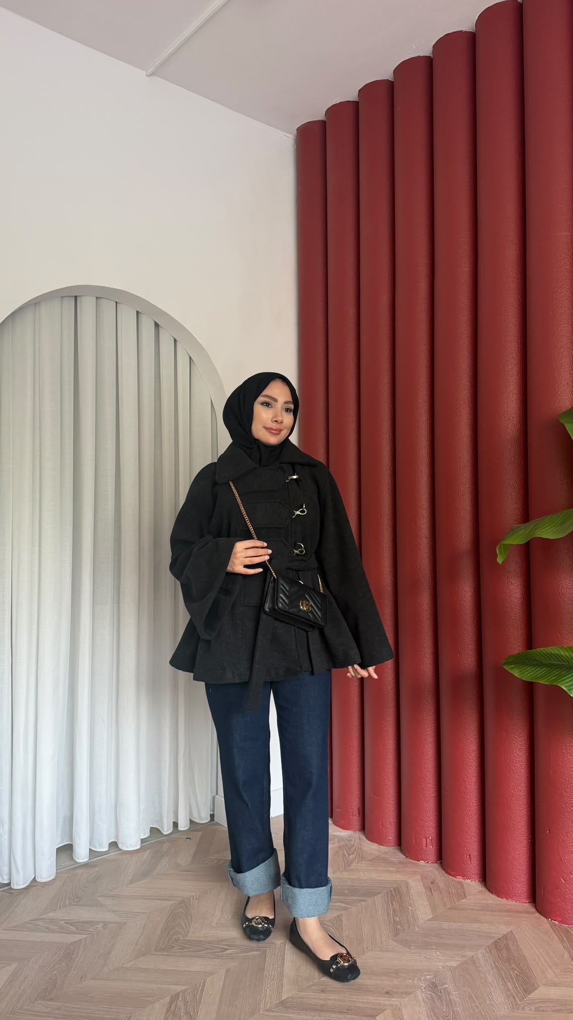 MEYSADESIGN KABAN Afra Kaşe Kaban Siyah