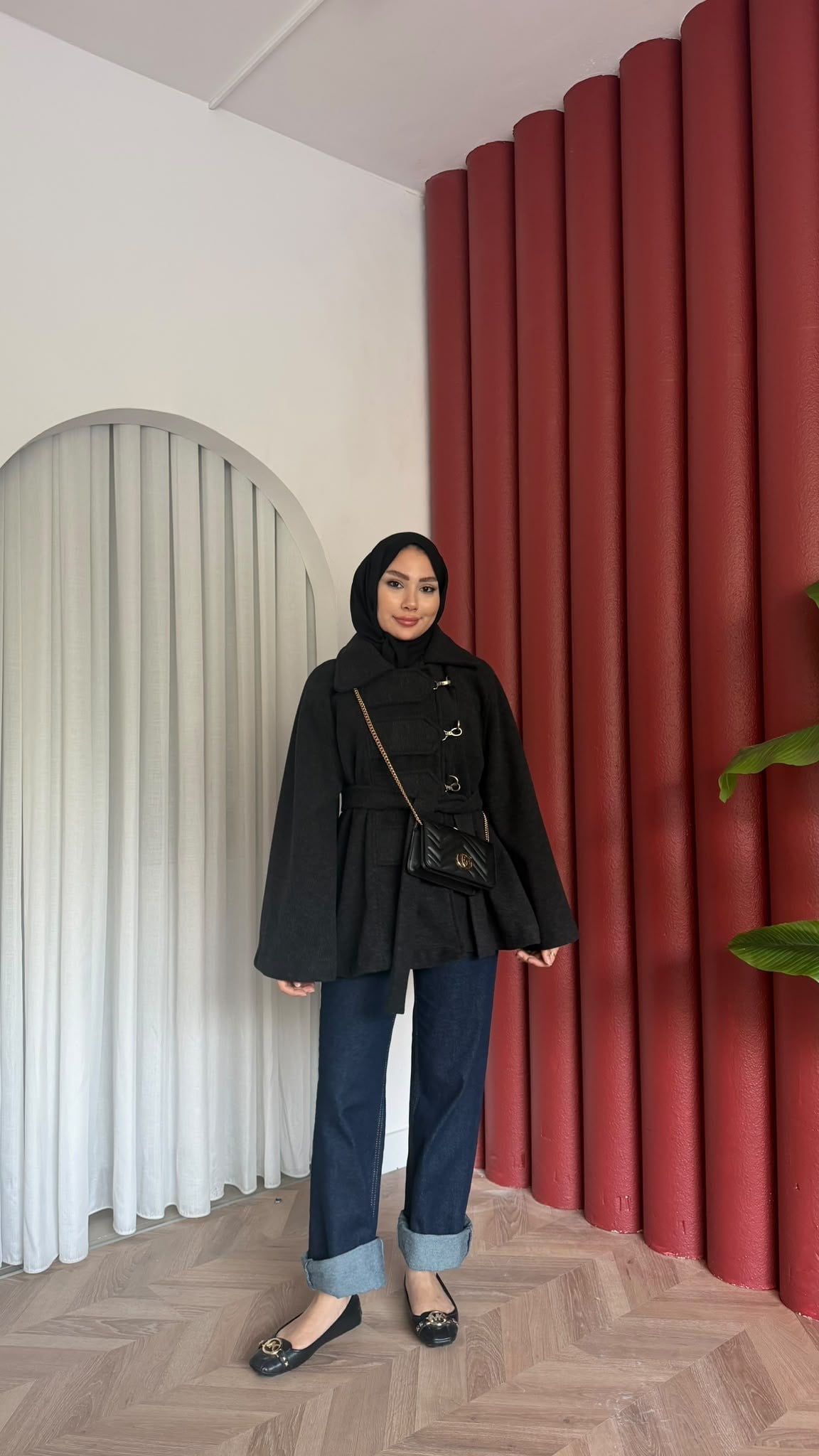 MEYSADESIGN KABAN Afra Kaşe Kaban Siyah