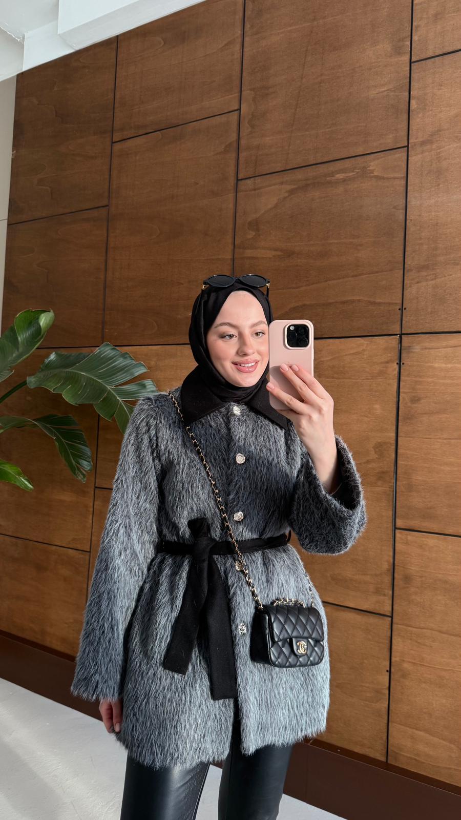 MEYSADESIGN KÜRK Stella Kürk Kaban Siyah