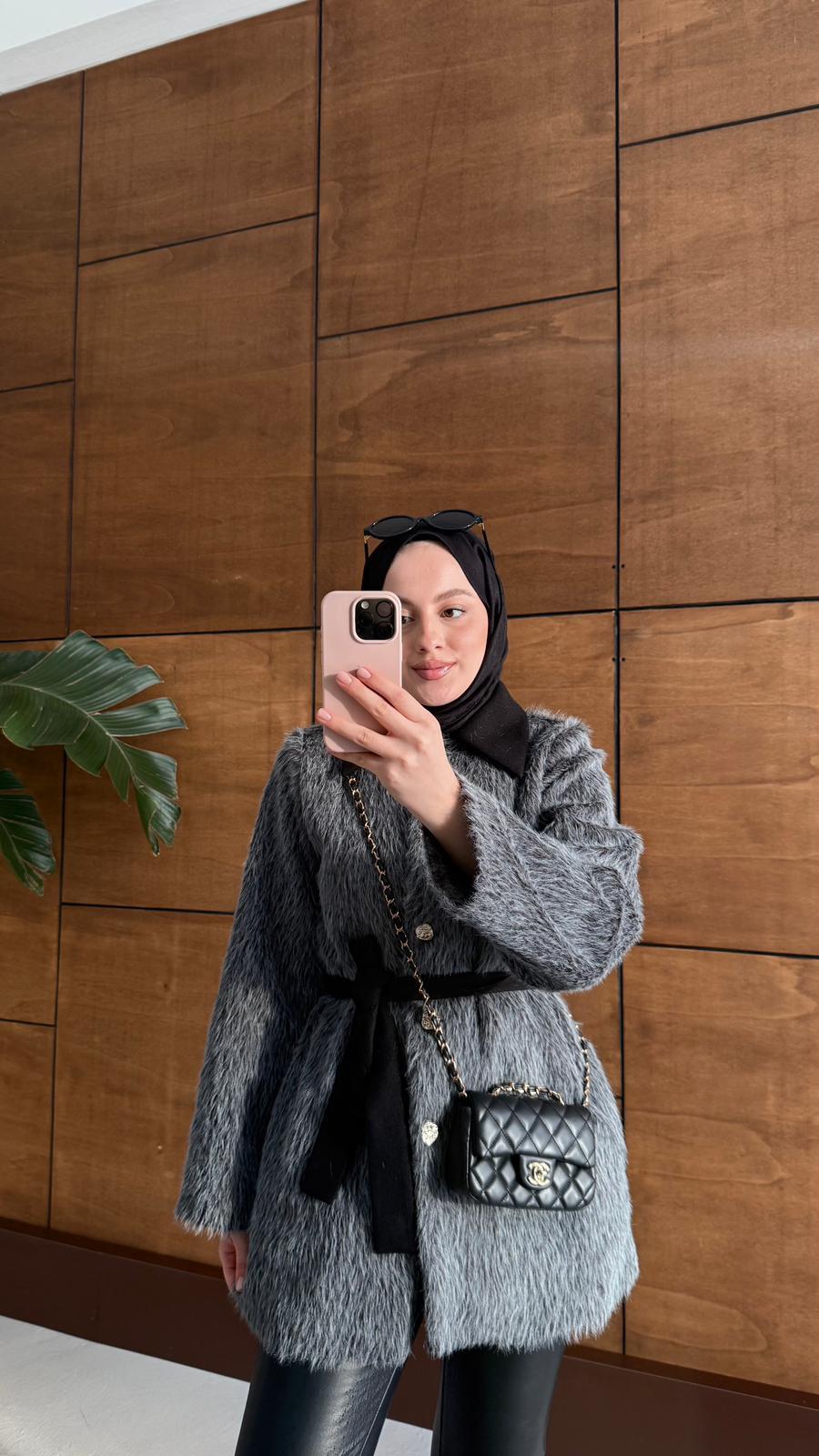 MEYSADESIGN KÜRK Stella Kürk Kaban Siyah