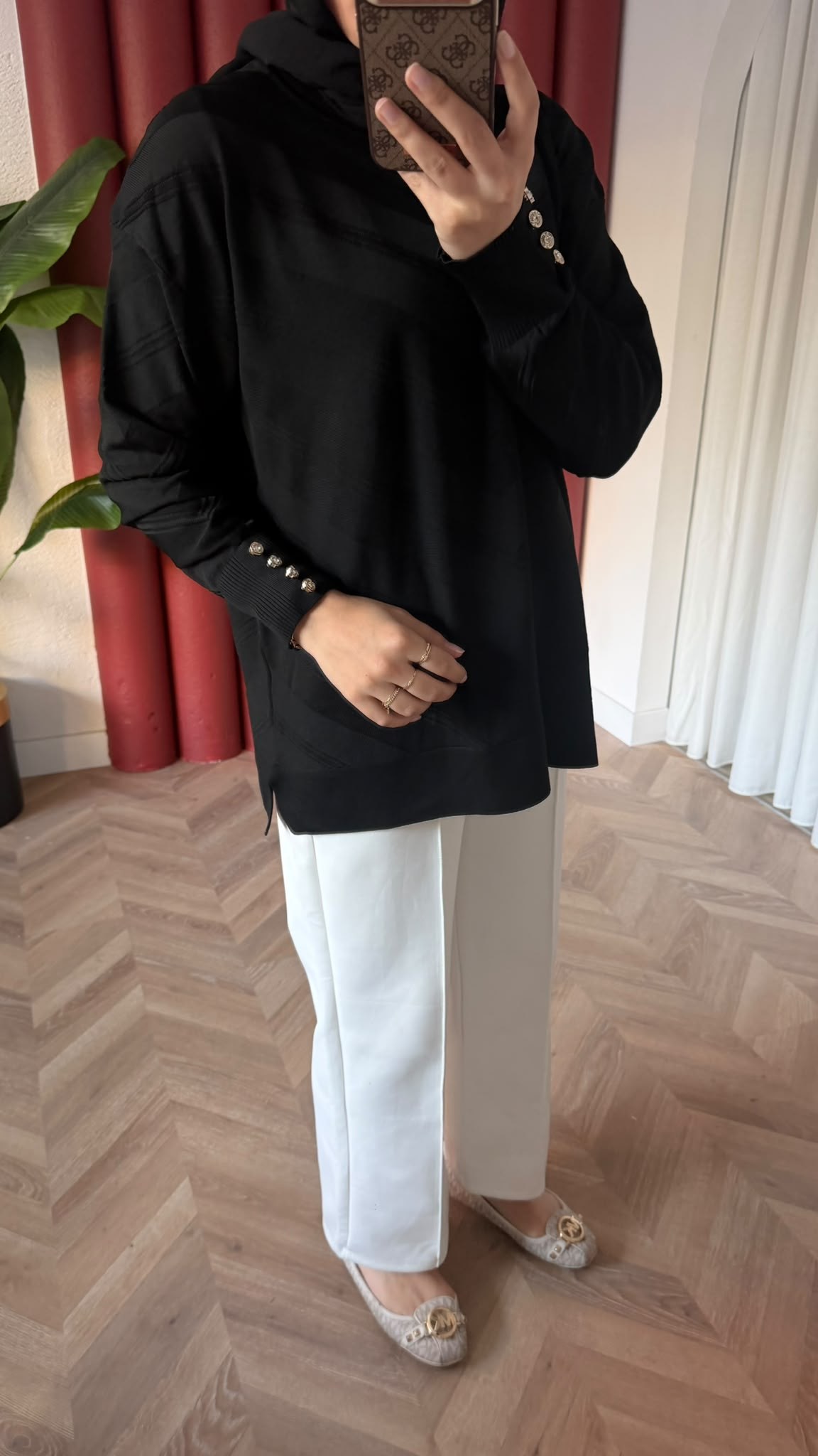 MEYSADESIGN MERSERİZE TUNİK Zikzak Merserize Tunik Siyah