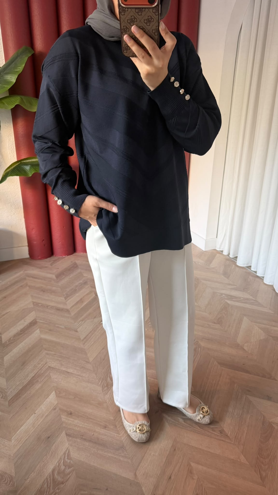 MEYSADESIGN MERSERİZE TUNİK Zikzak Merserize Tunik Antrasit