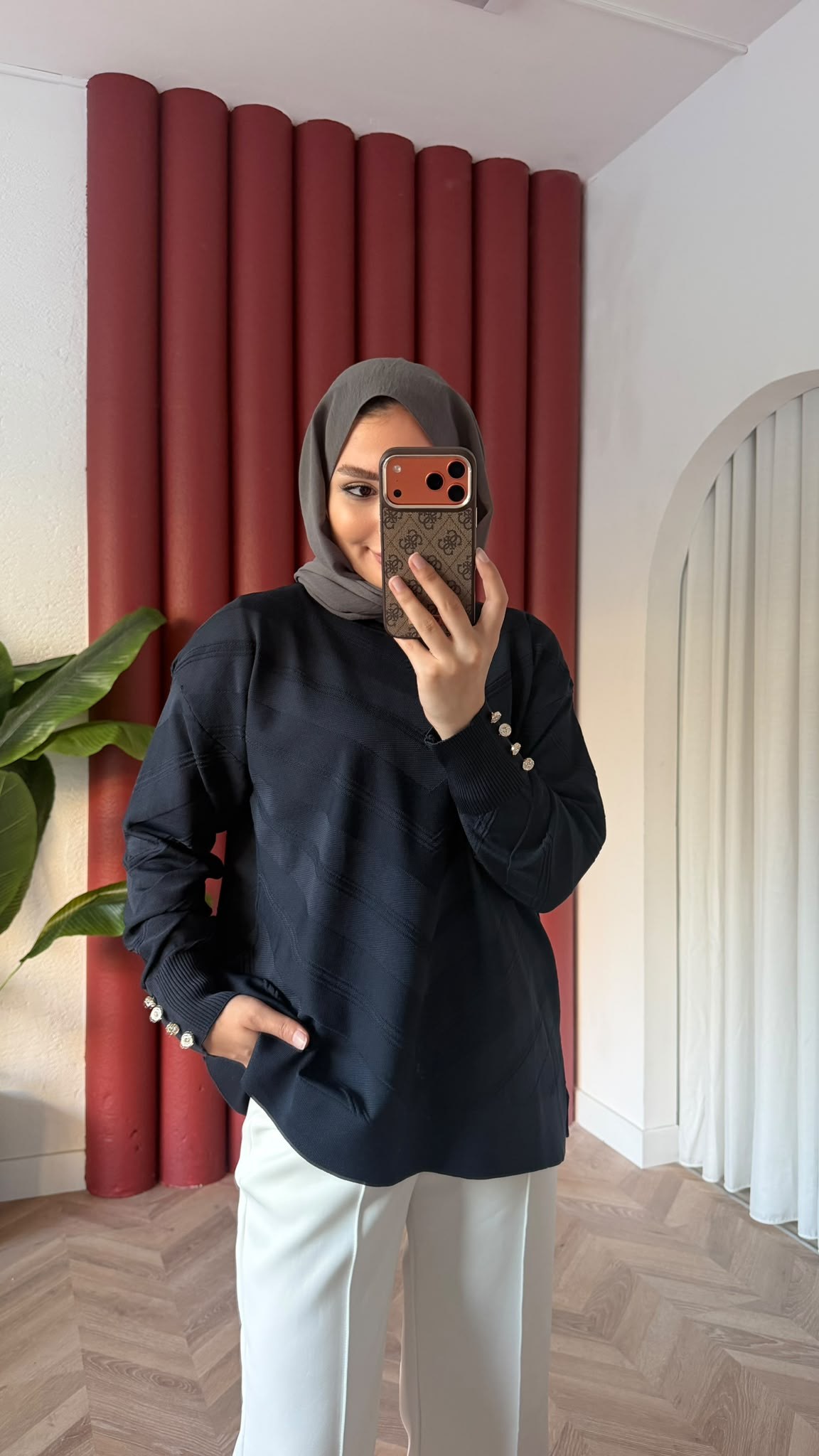 MEYSADESIGN MERSERİZE TUNİK Zikzak Merserize Tunik Antrasit