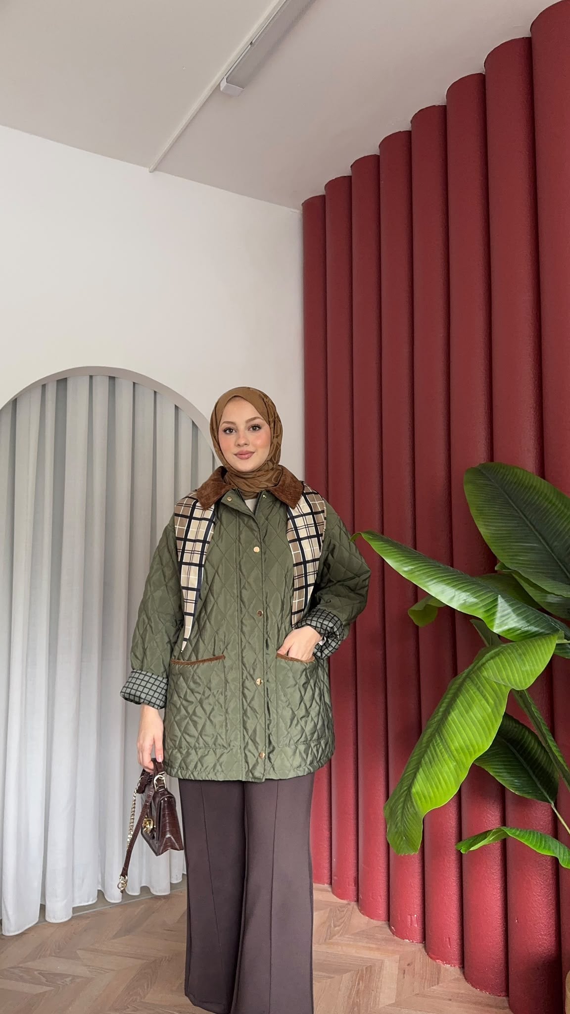 MEYSADESIGN MONT Kapitone Fularlı Mont Mint