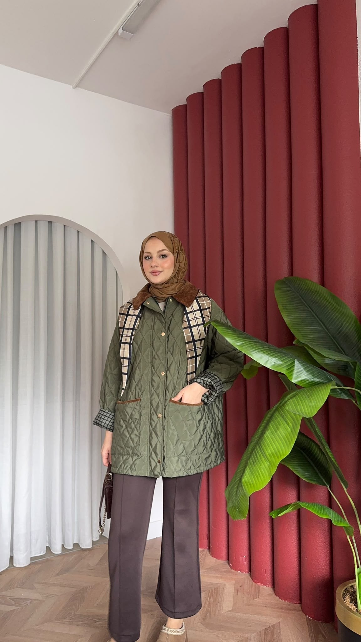 MEYSADESIGN MONT Kapitone Fularlı Mont Mint